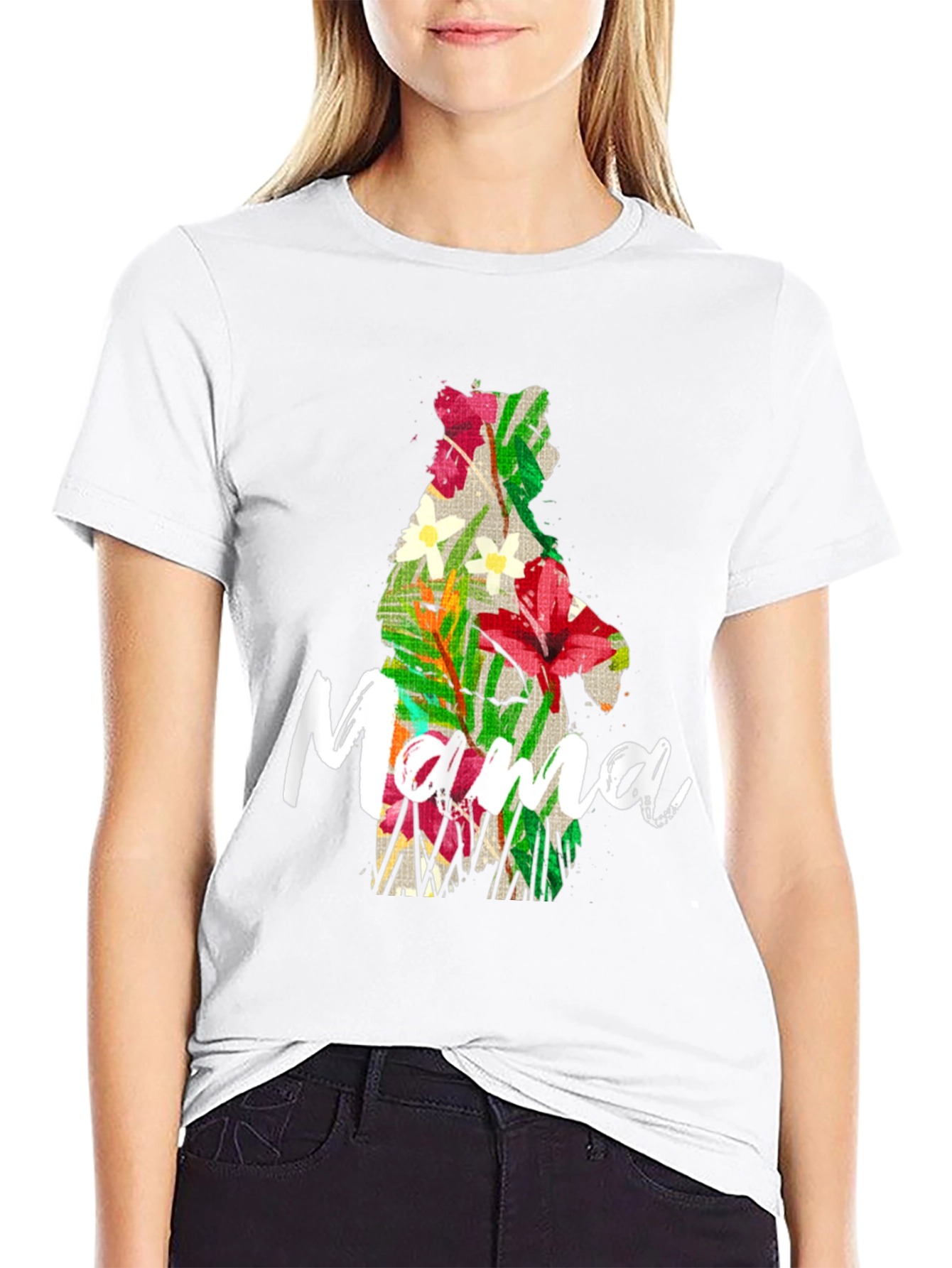 Mama Bear Floral Graphic T-Shirt