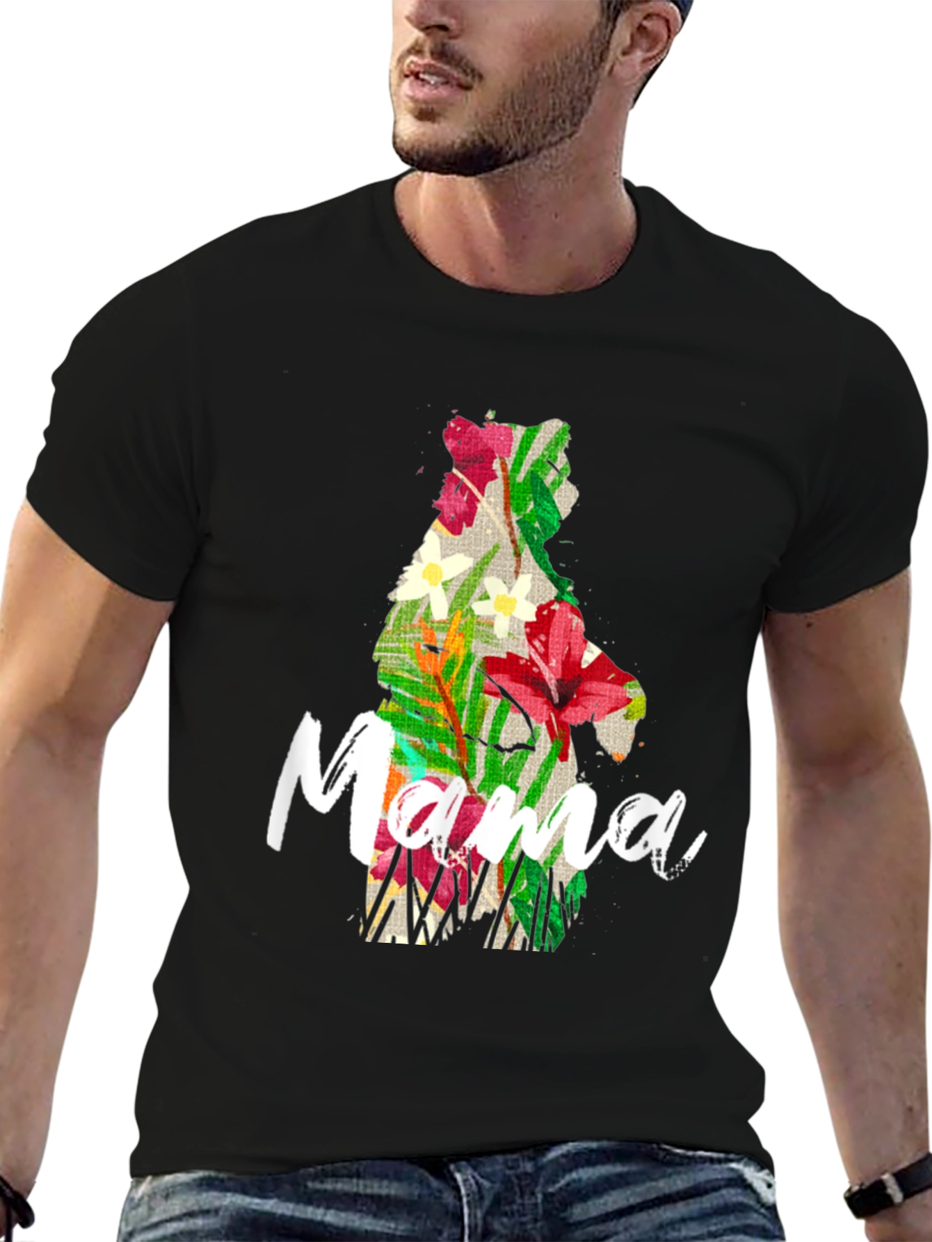 Mama Bear Floral Graphic T-Shirt