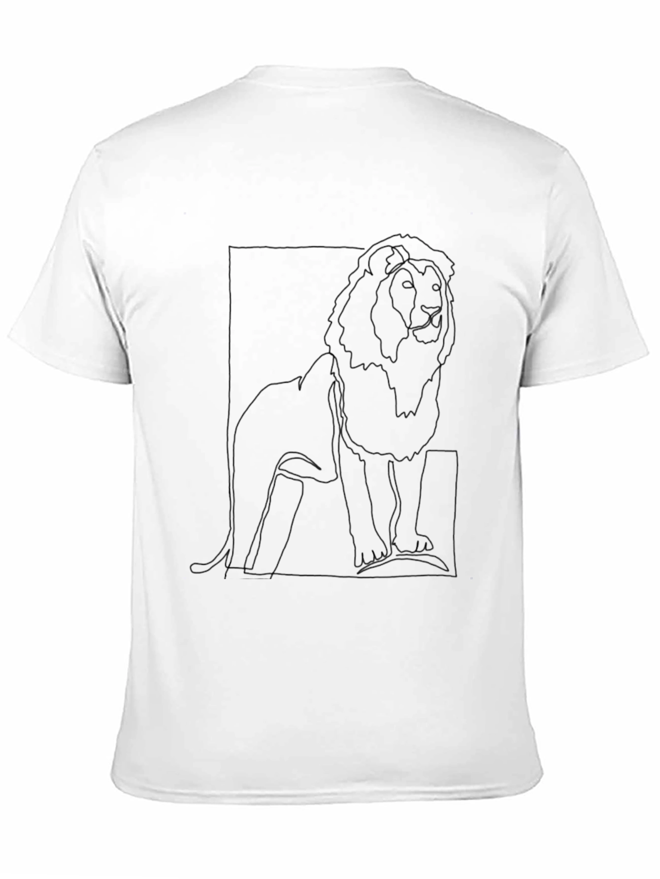 Lion Outline Graphic Tee - Minimalist Design