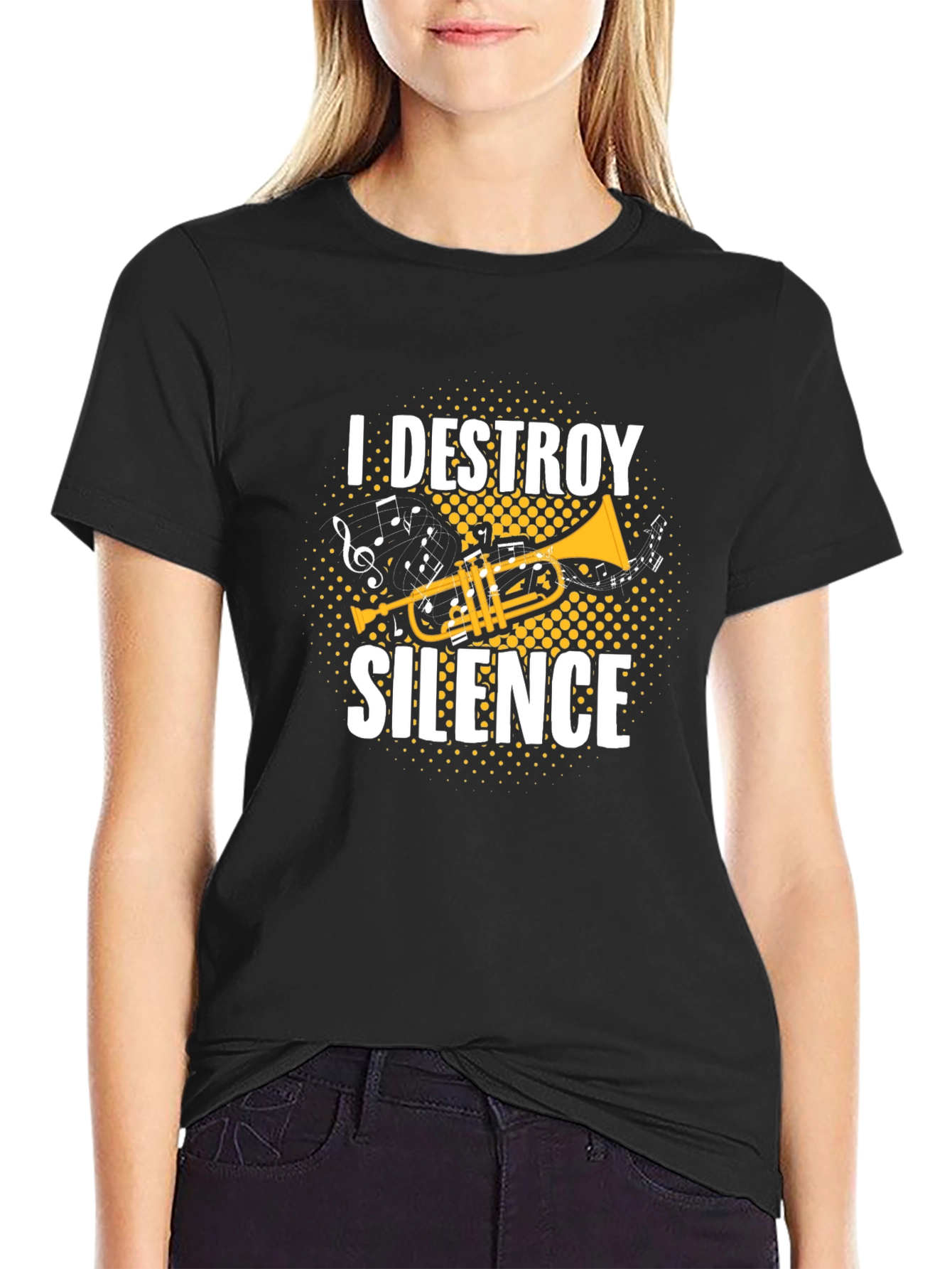 I Destroy Silence Trumpet Graphic T-Shirt