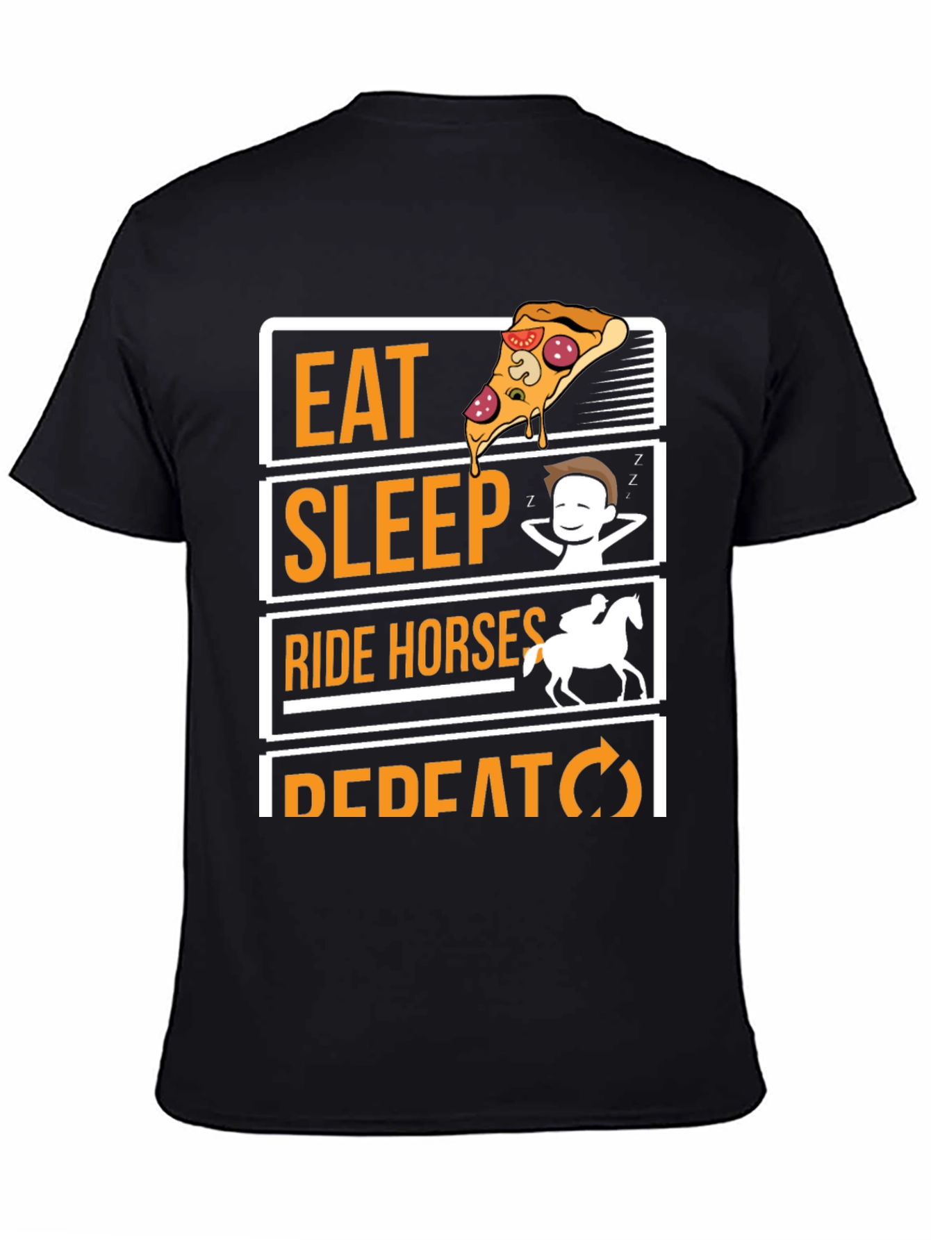 Eat Sleep Ride Horses Repeat Graphic Tee