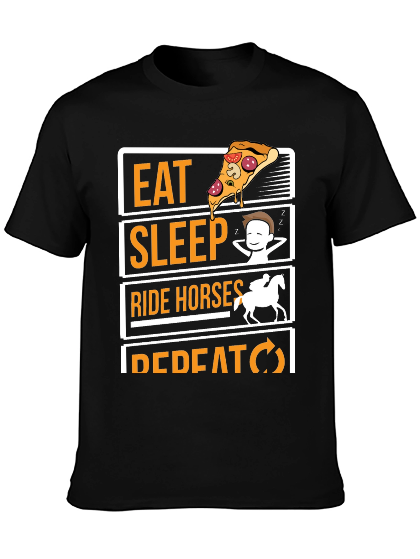 Eat Sleep Ride Horses Repeat Graphic Tee