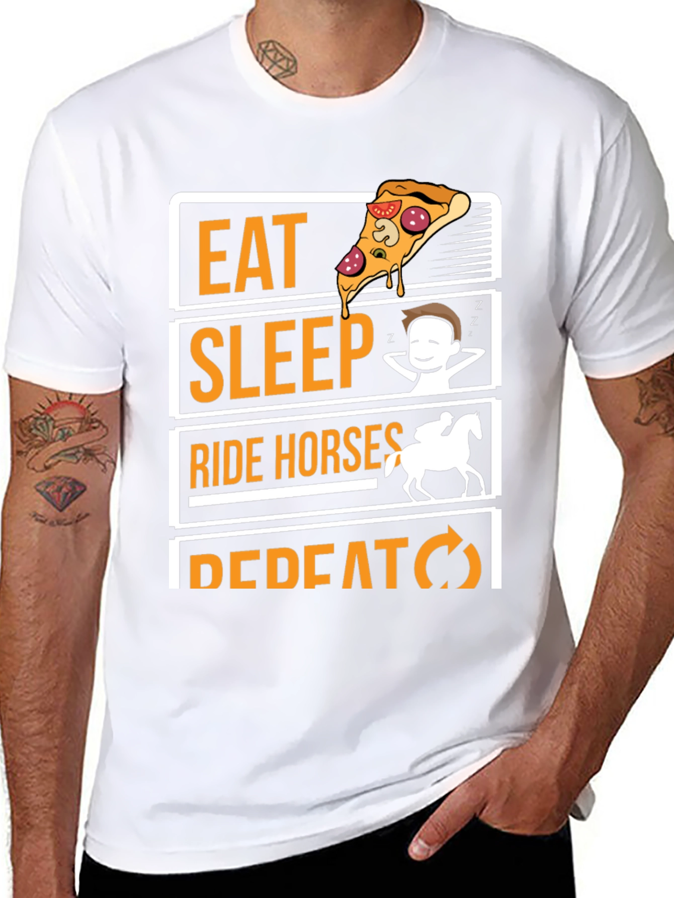 Eat Sleep Ride Horses Repeat Graphic Tee