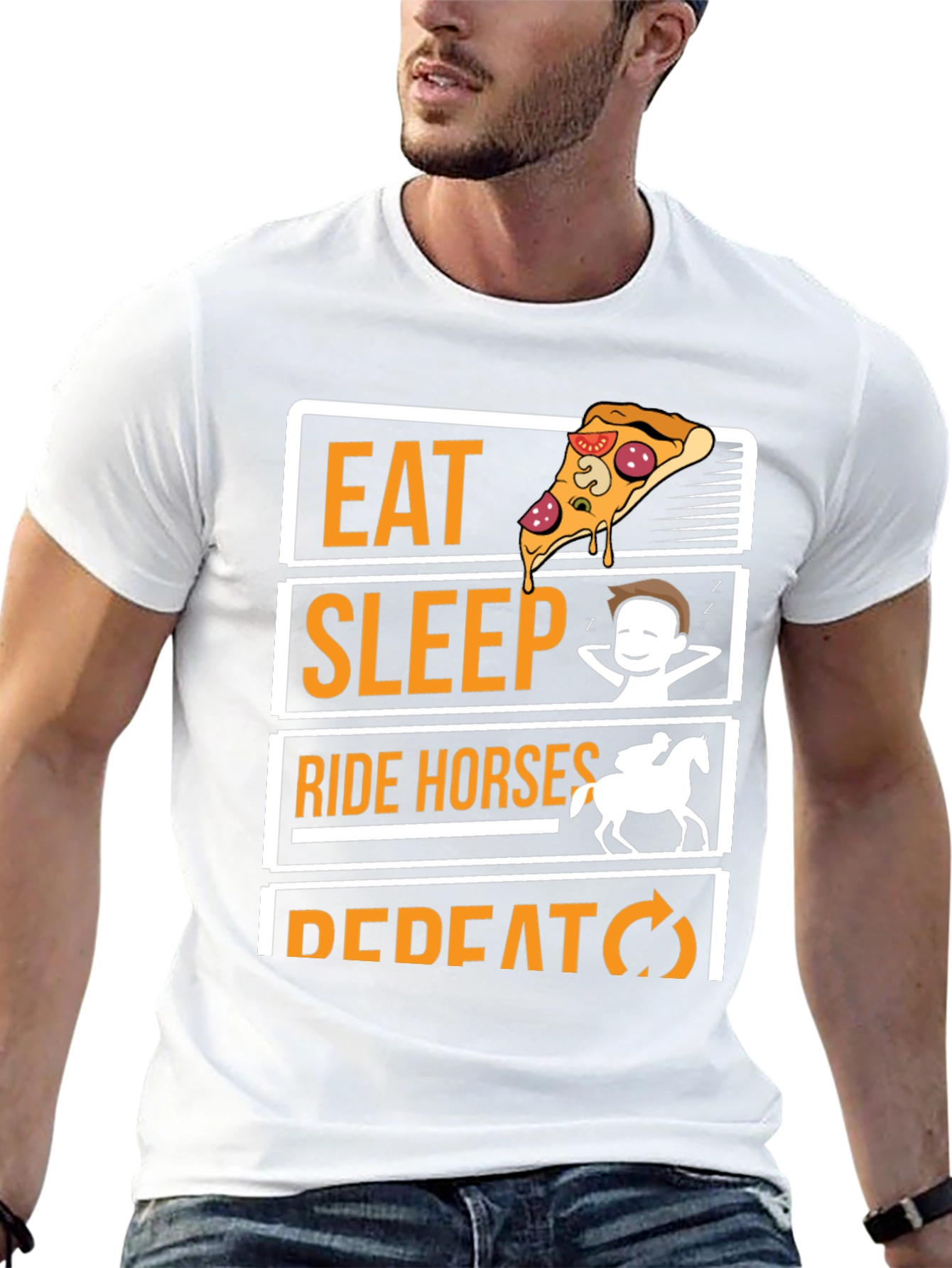 Eat Sleep Ride Horses Repeat Graphic Tee