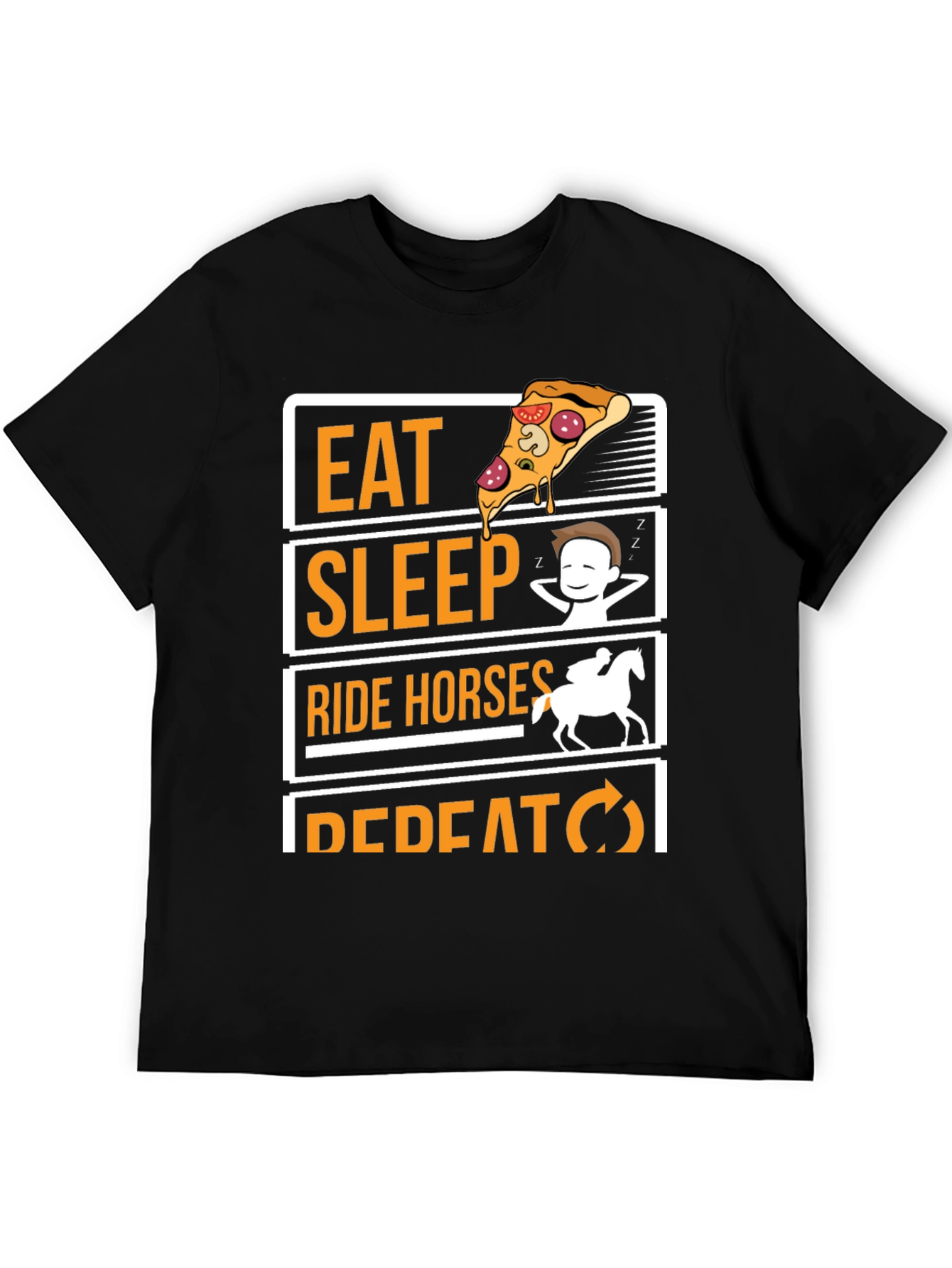 Eat Sleep Ride Horses Repeat Graphic Tee