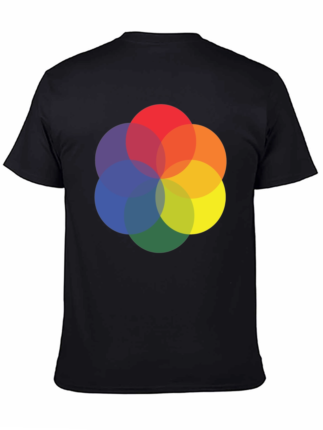 Abstract Circle Graphic Tee - Black Cotton Blend