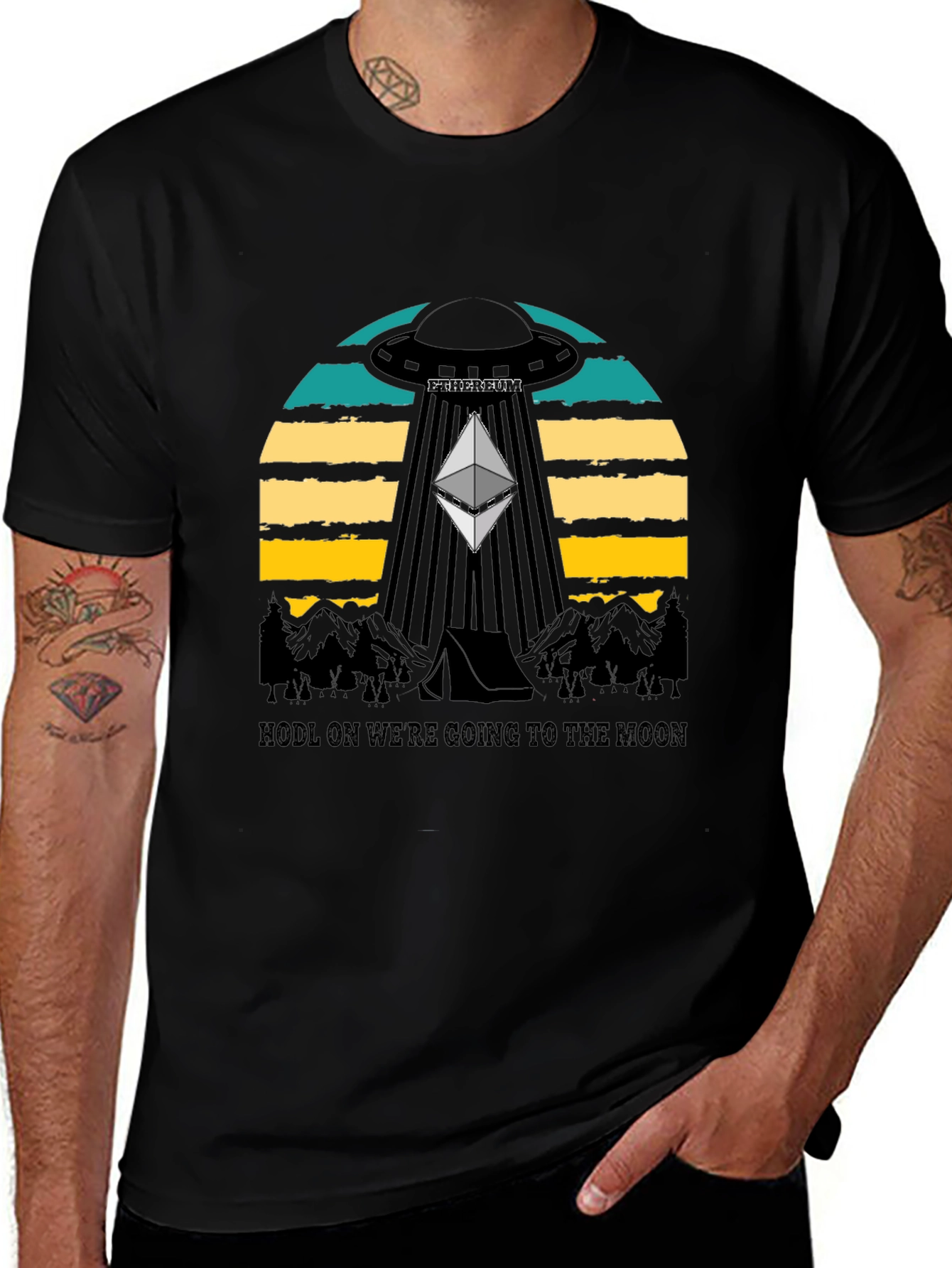 Ethereum to the Moon Black T-Shirt