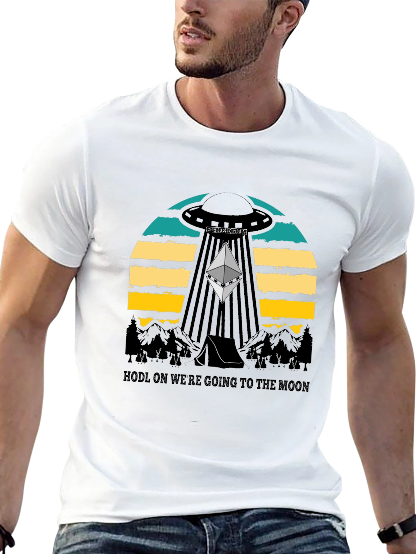 Ethereum to the Moon Black T-Shirt