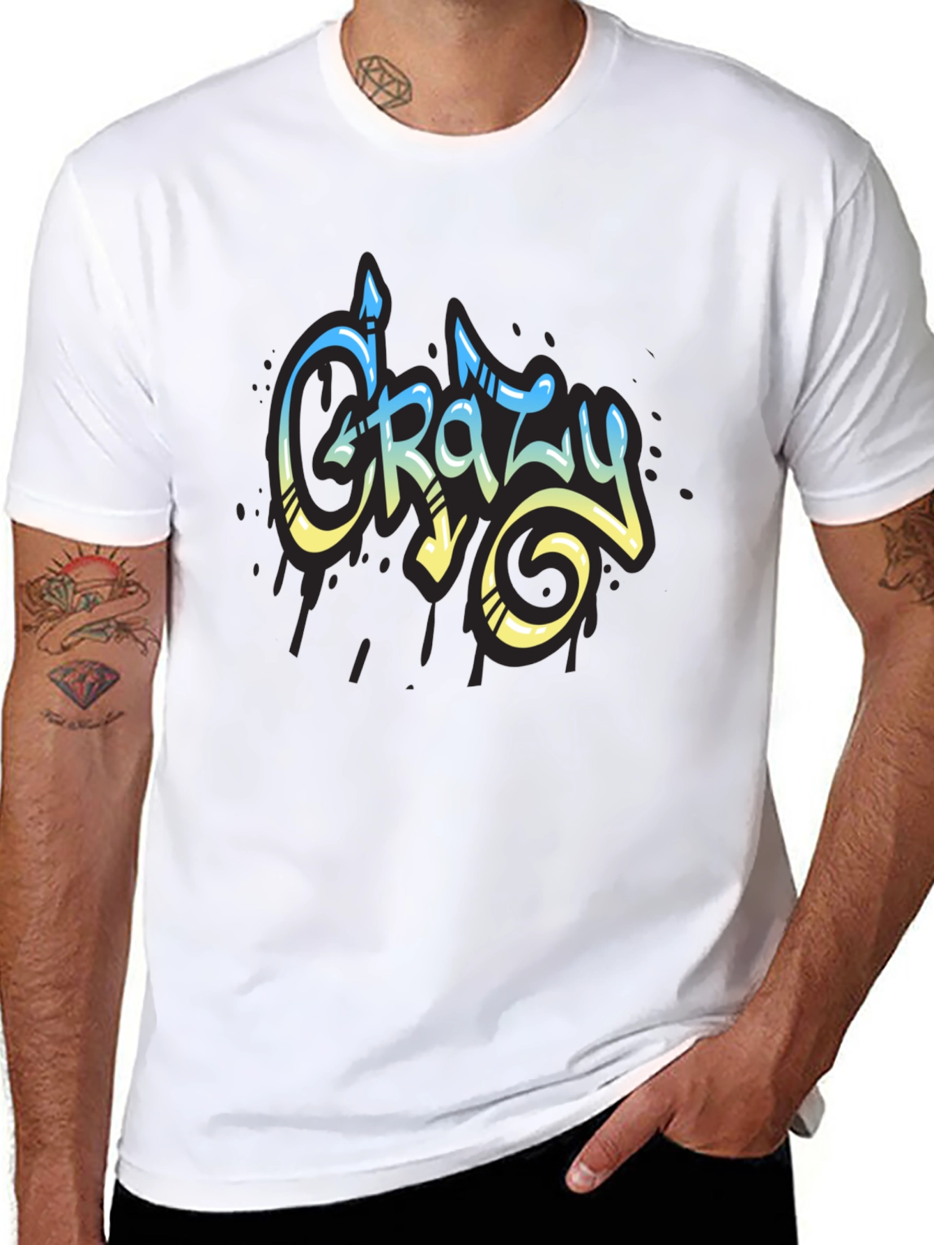 Crazy Graffiti Style Graphic T-Shirt