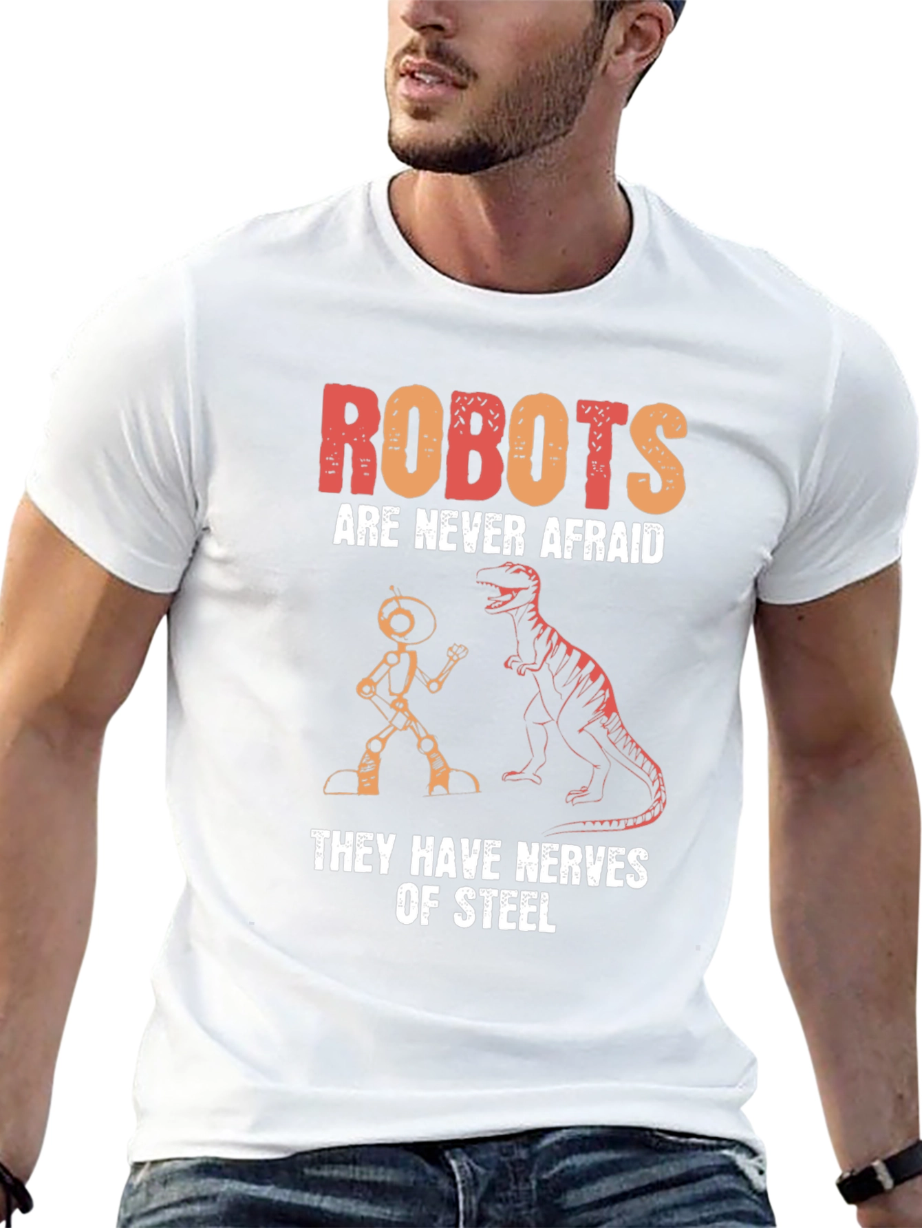 Robots are Never Afraid Graphic T-Shirt