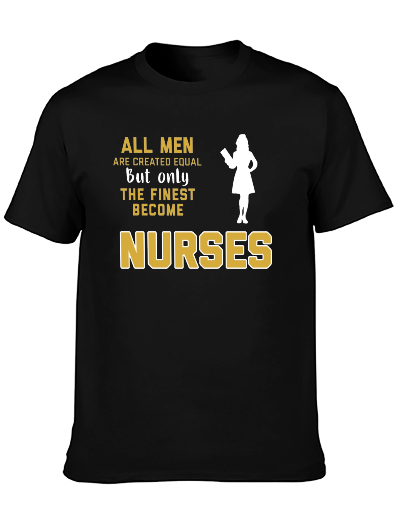 Finest Nurses Graphic T-Shirt - Black Cotton Tee