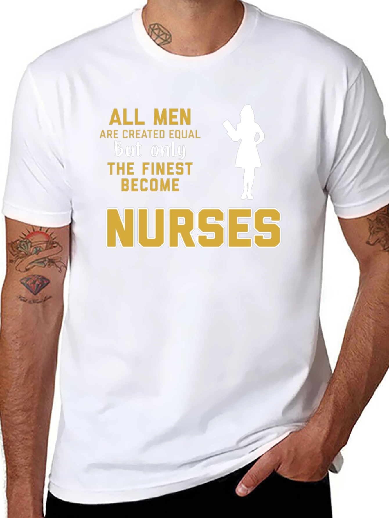 Finest Nurses Graphic T-Shirt - Black Cotton Tee