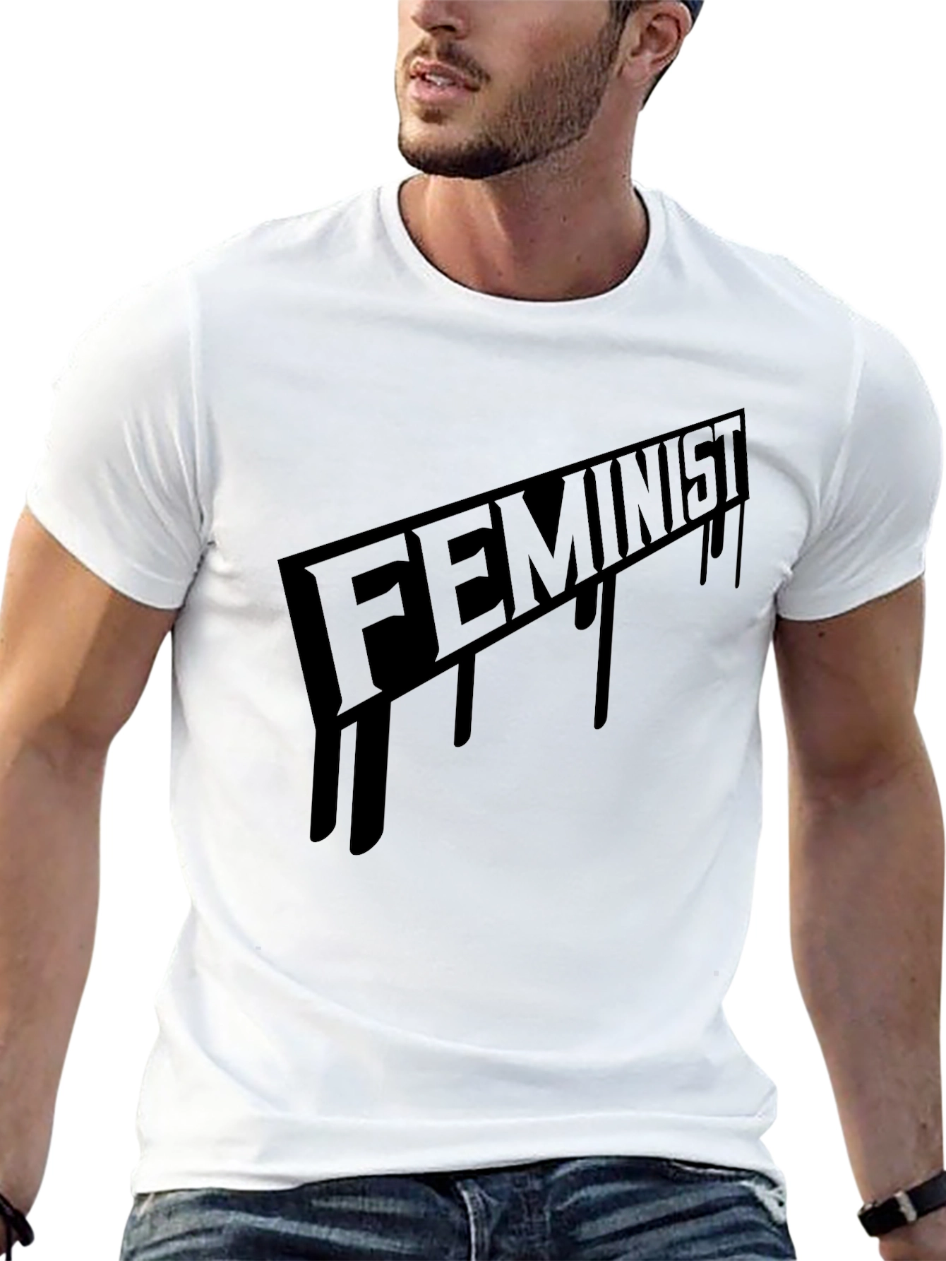 Feminist Graphic Print Black T-Shirt