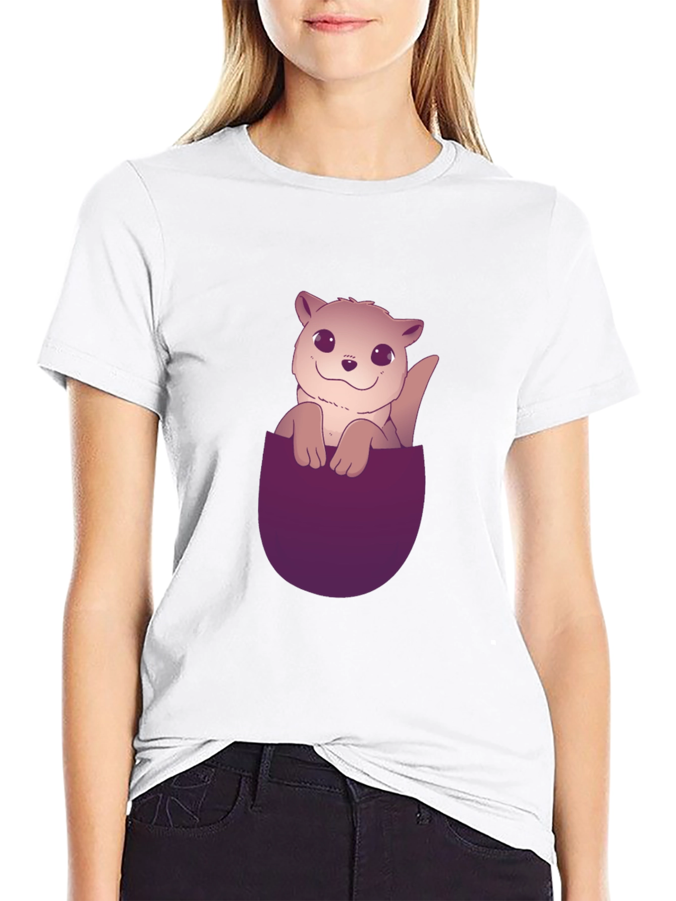 Cute Otter Pocket T-Shirt