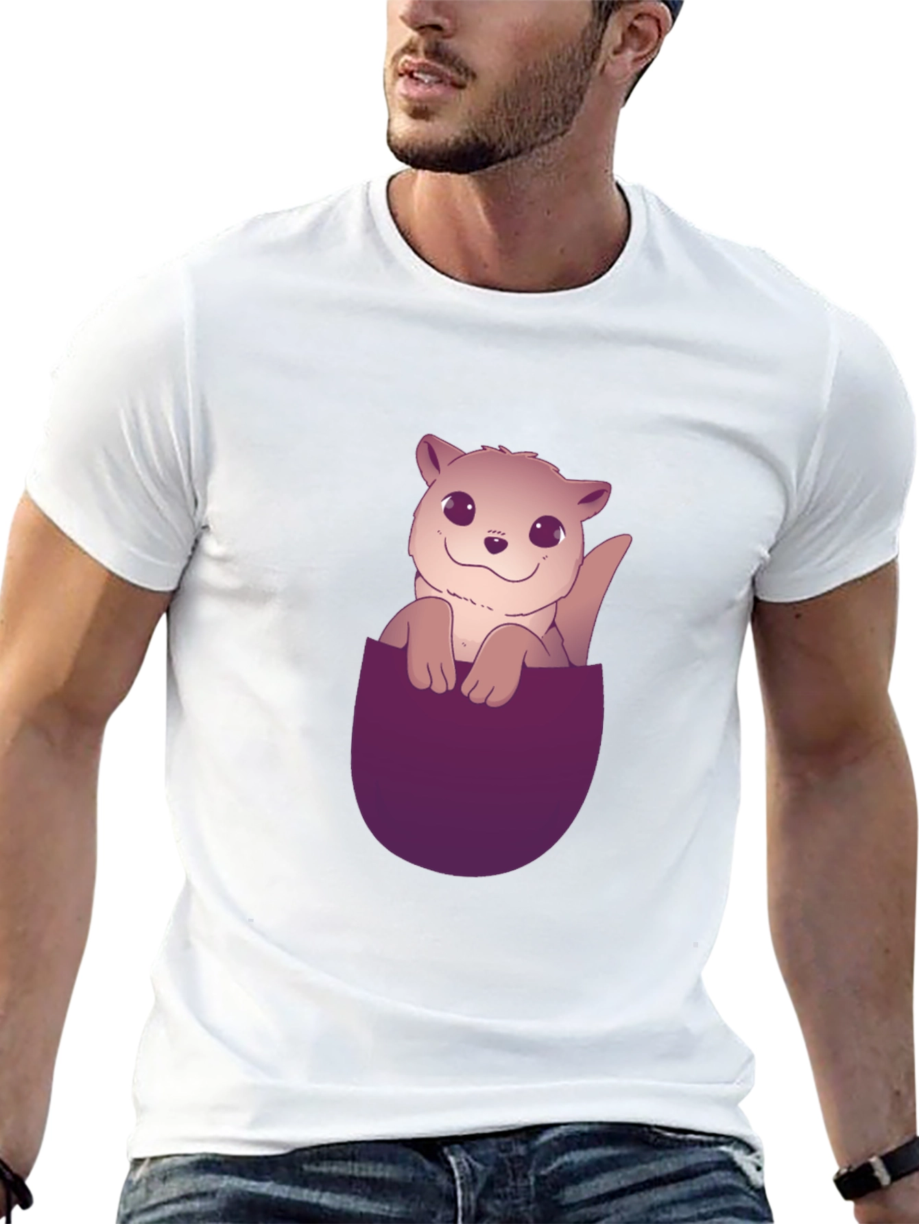 Cute Otter Pocket T-Shirt