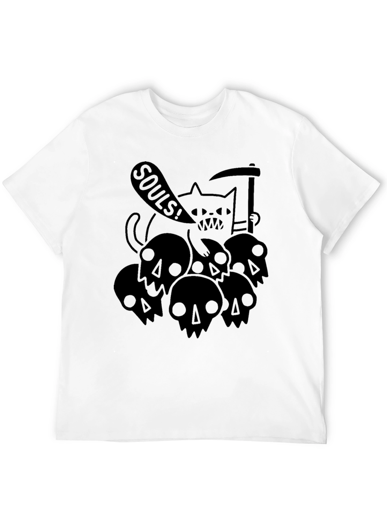 Grim Reaper Cat T-Shirt - Soul Collector Design