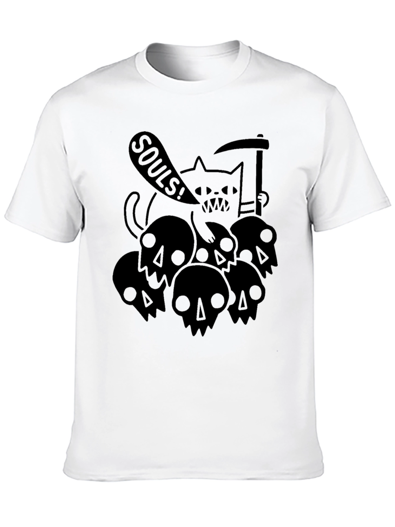Grim Reaper Cat T-Shirt - Soul Collector Design