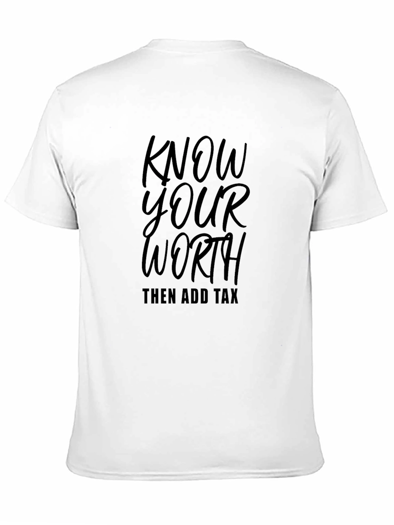 Know Your Worth Mens Black Graphic Tee