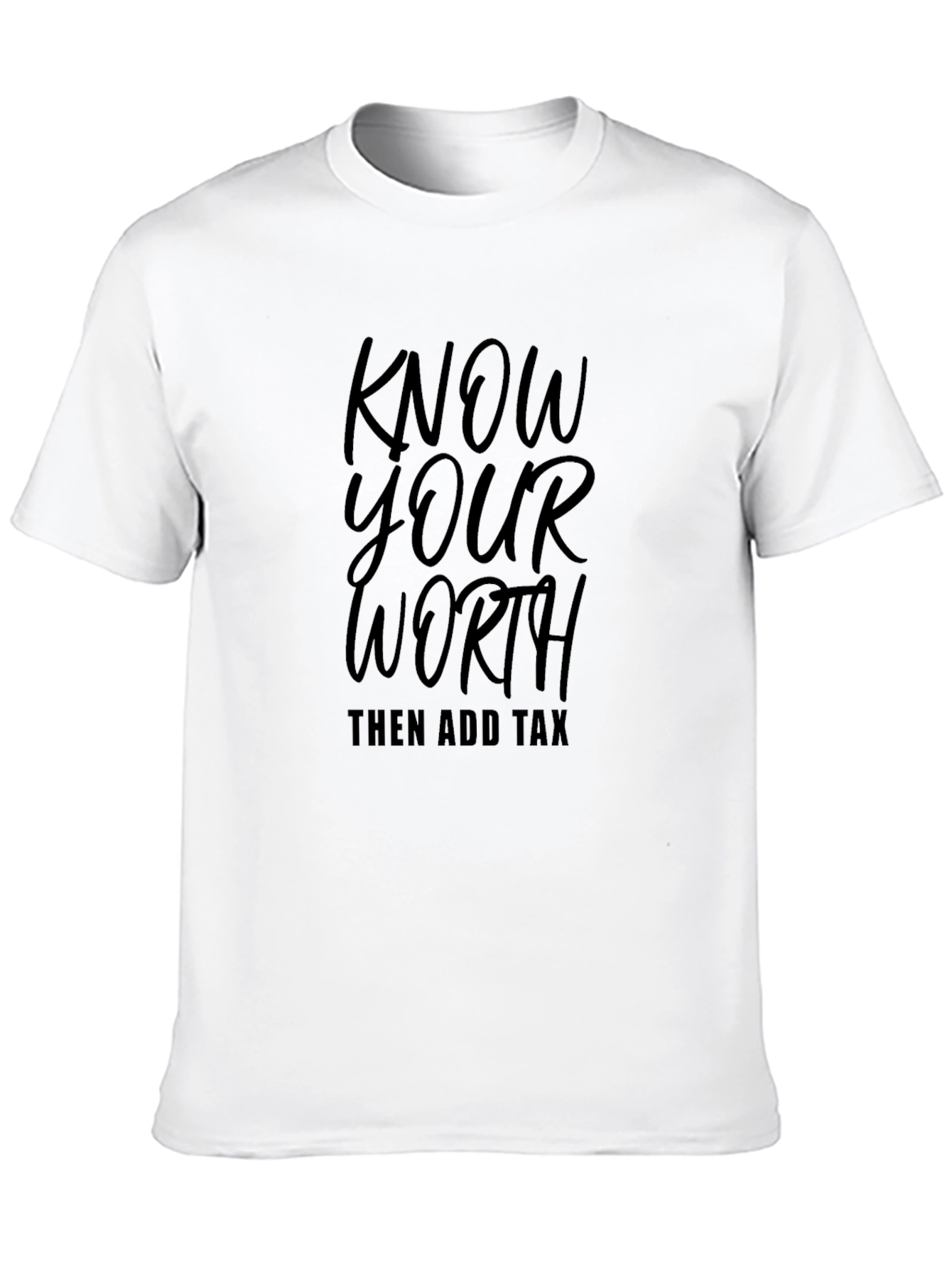 Know Your Worth Mens Black Graphic Tee