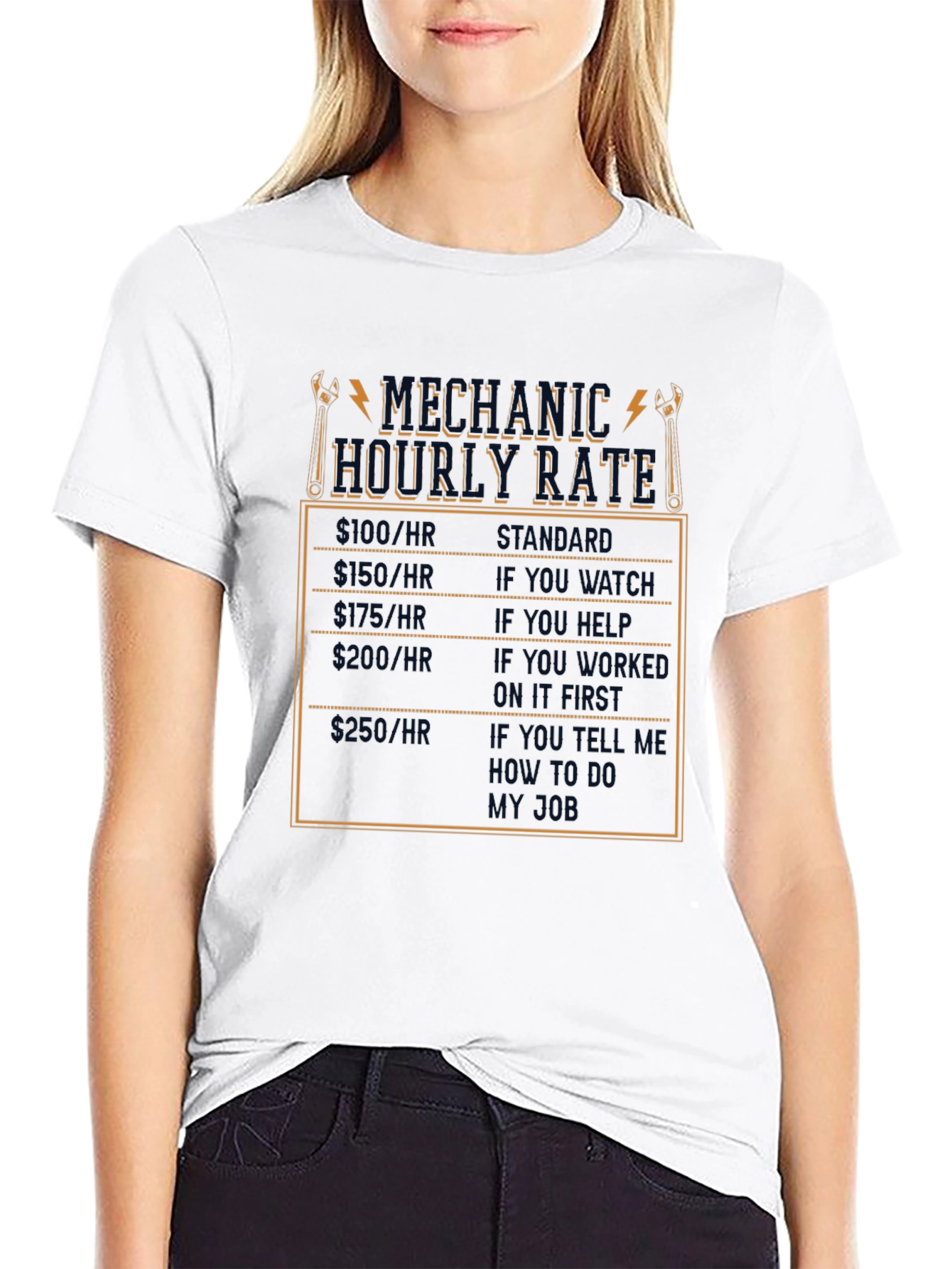 Mechanic Hourly Rate Humor T-Shirt