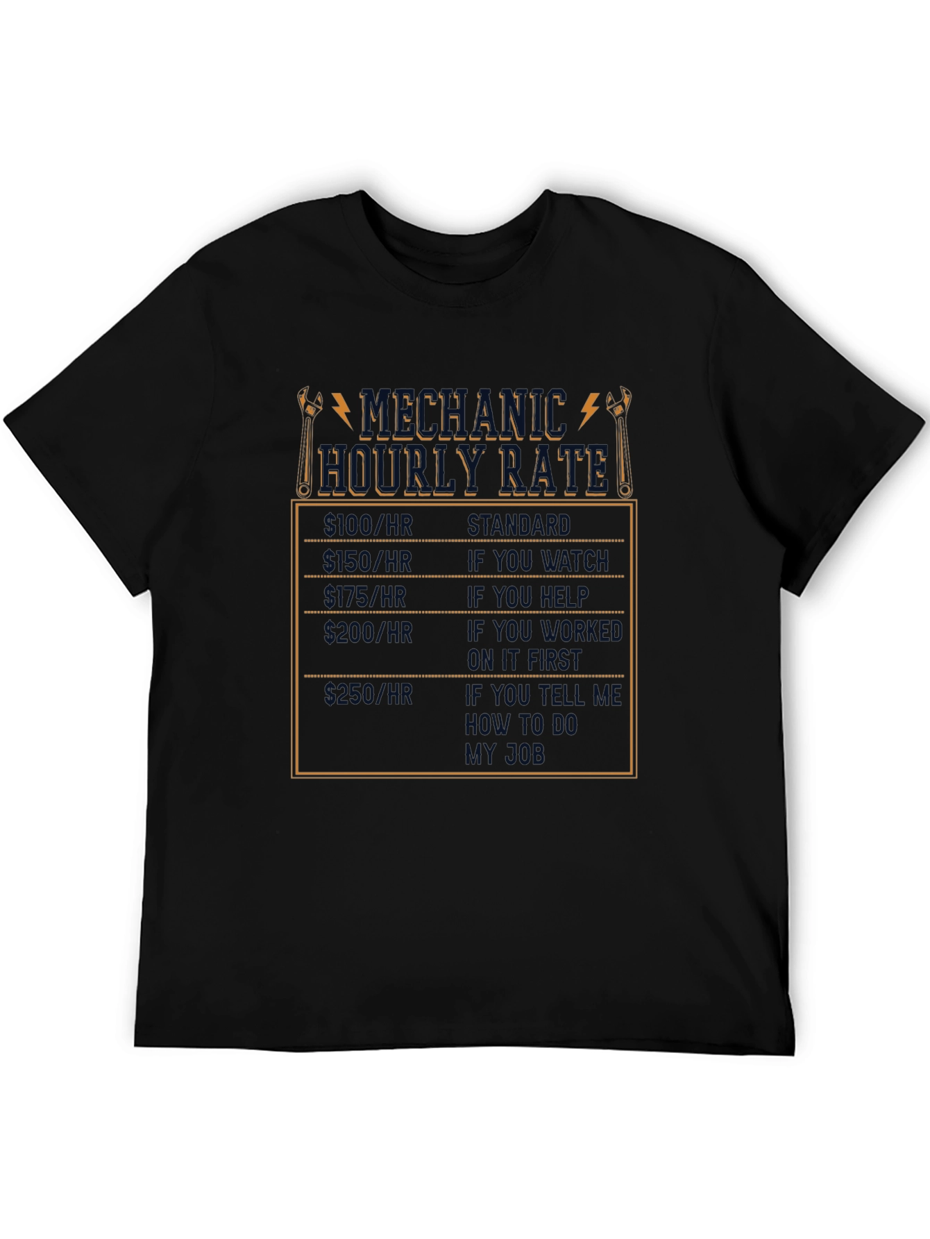 Mechanic Hourly Rate Humor T-Shirt