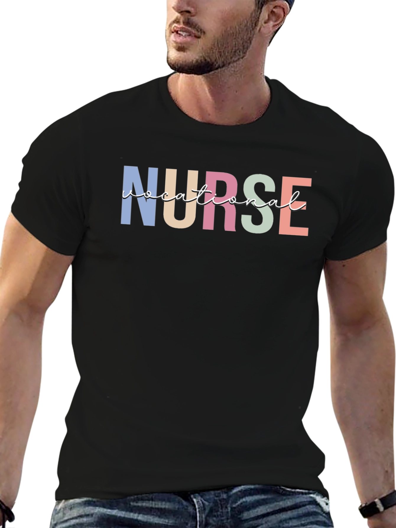 Vocational Nurse T-Shirt - Black Cotton Blend