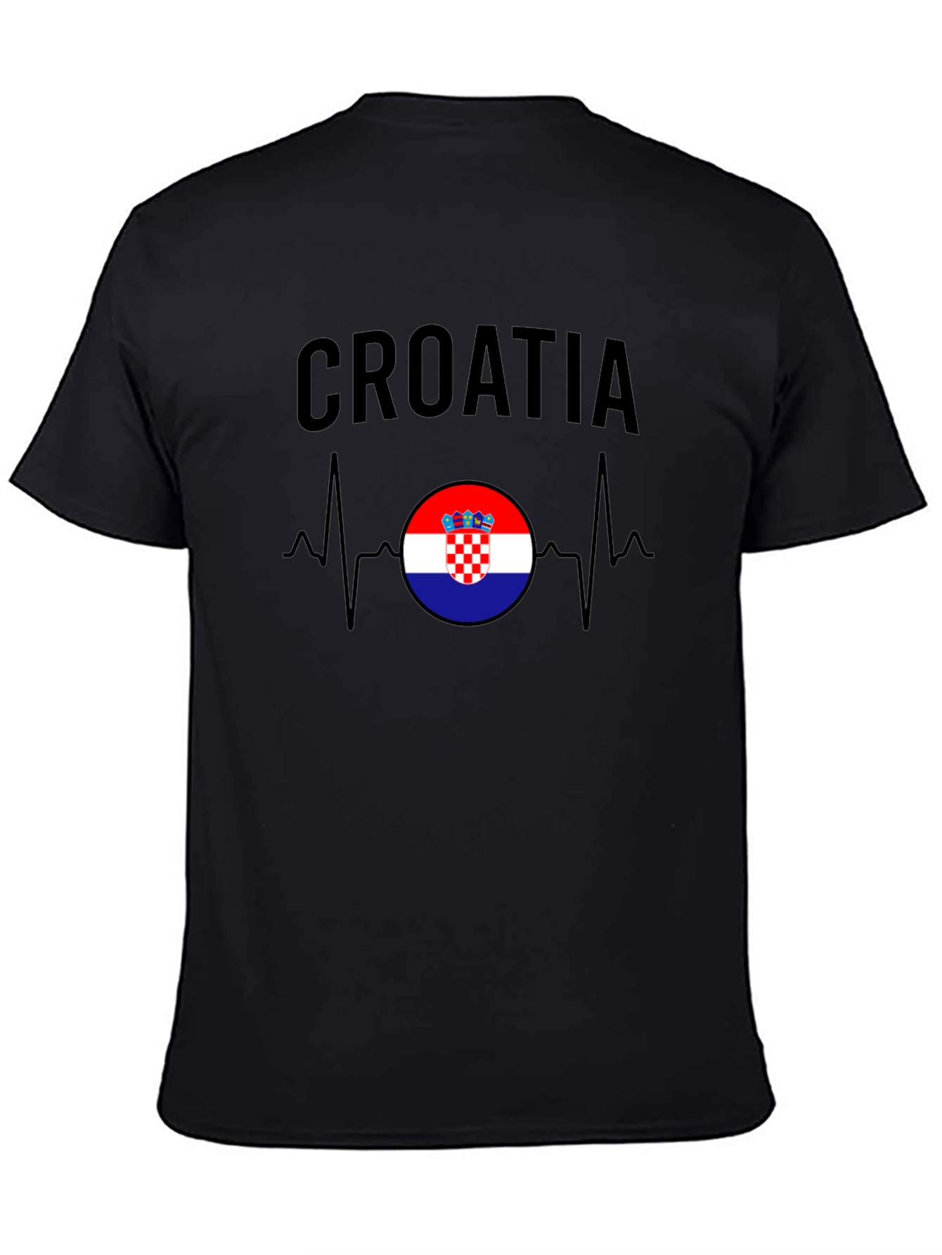 Croatia Flag Heartbeat T-Shirt - Croatian Pride Tee
