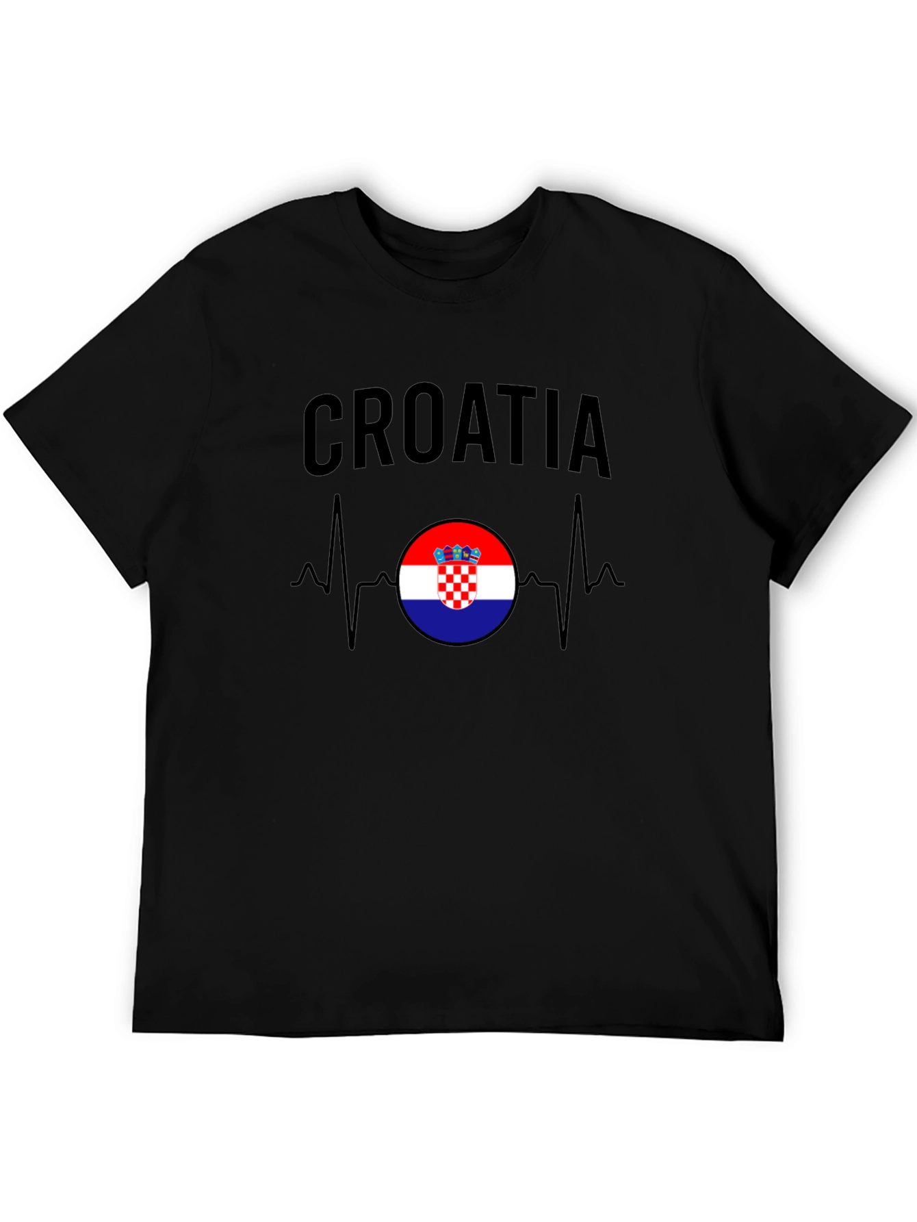 Croatia Flag Heartbeat T-Shirt - Croatian Pride Tee
