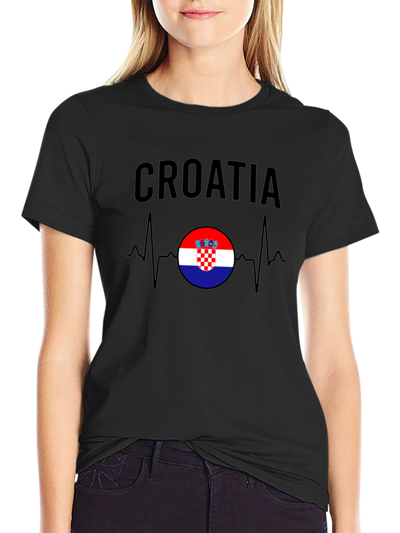 Croatia Flag Heartbeat T-Shirt - Croatian Pride Tee