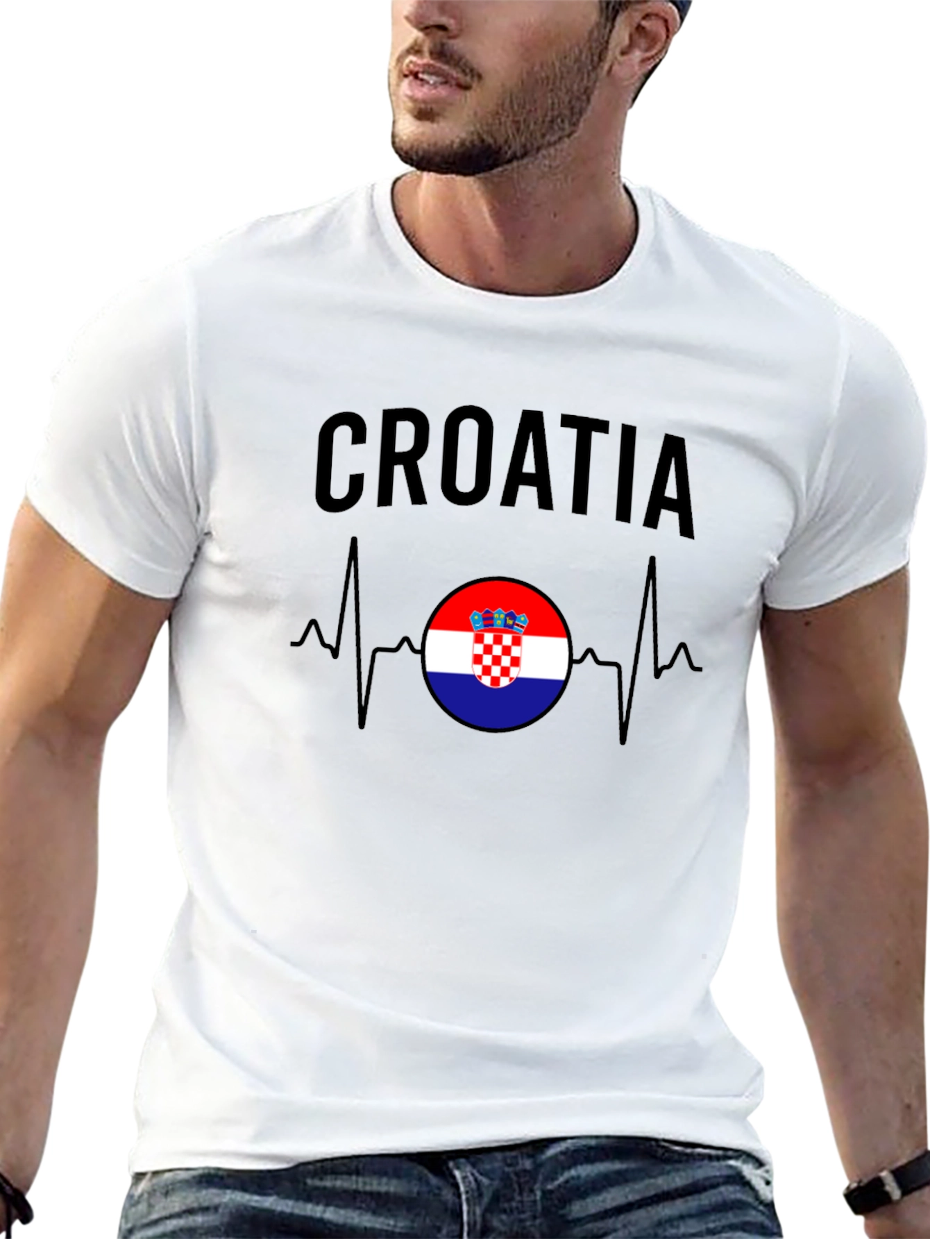 Croatia Flag Heartbeat T-Shirt - Croatian Pride Tee