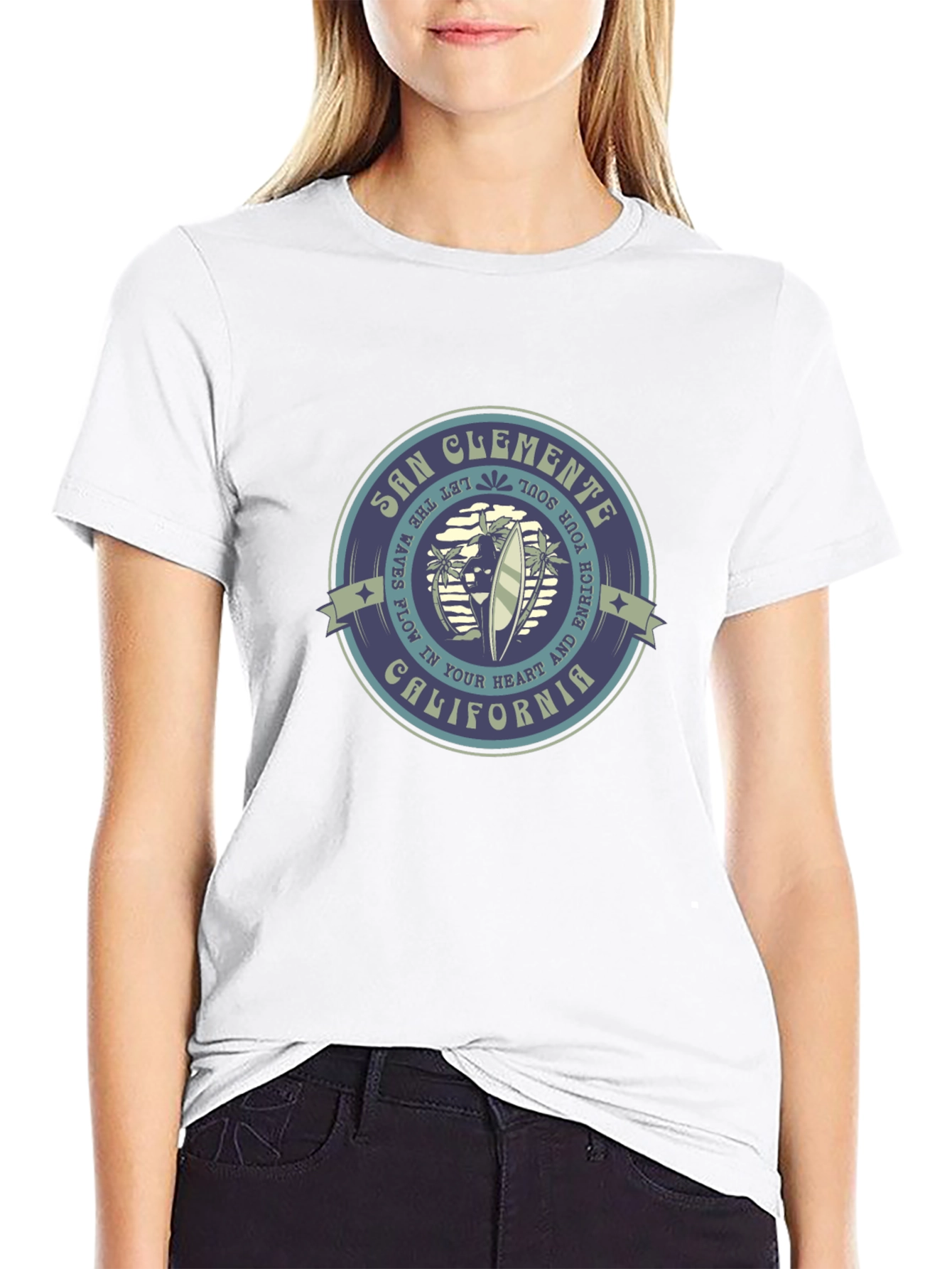 San Clemente California Graphic Tee - Black
