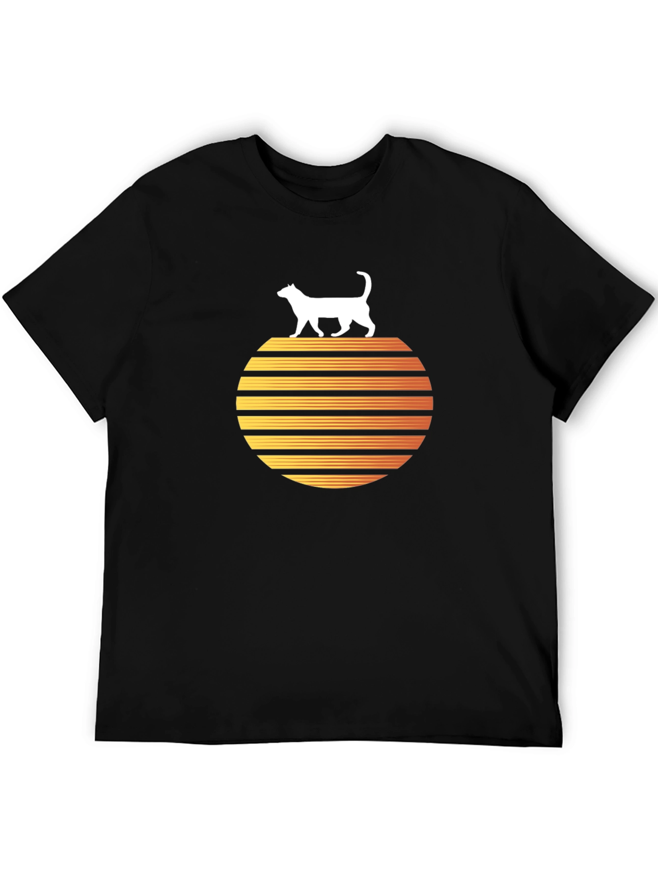 Retro Cat Sunset Graphic Tee