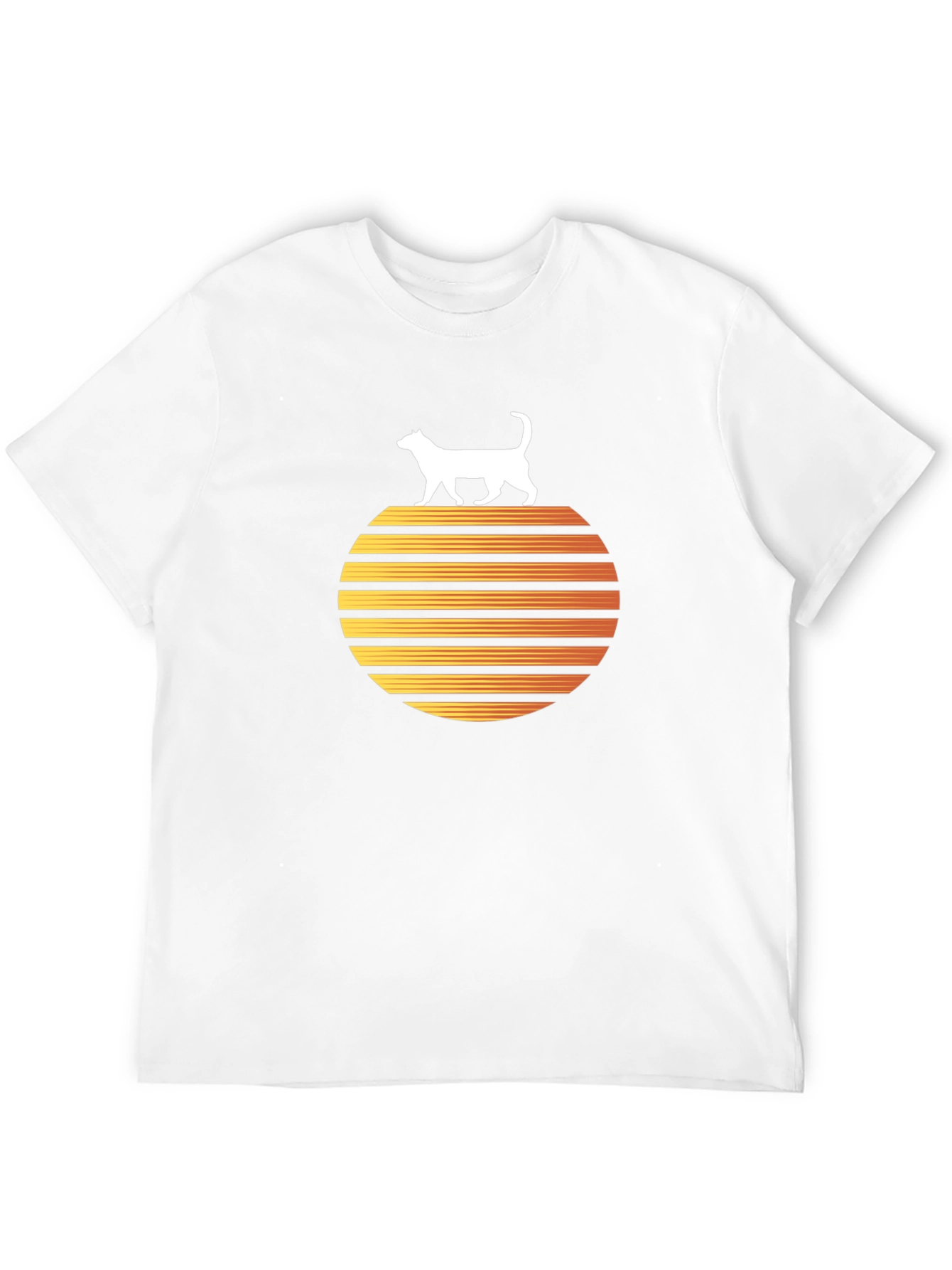 Retro Cat Sunset Graphic Tee