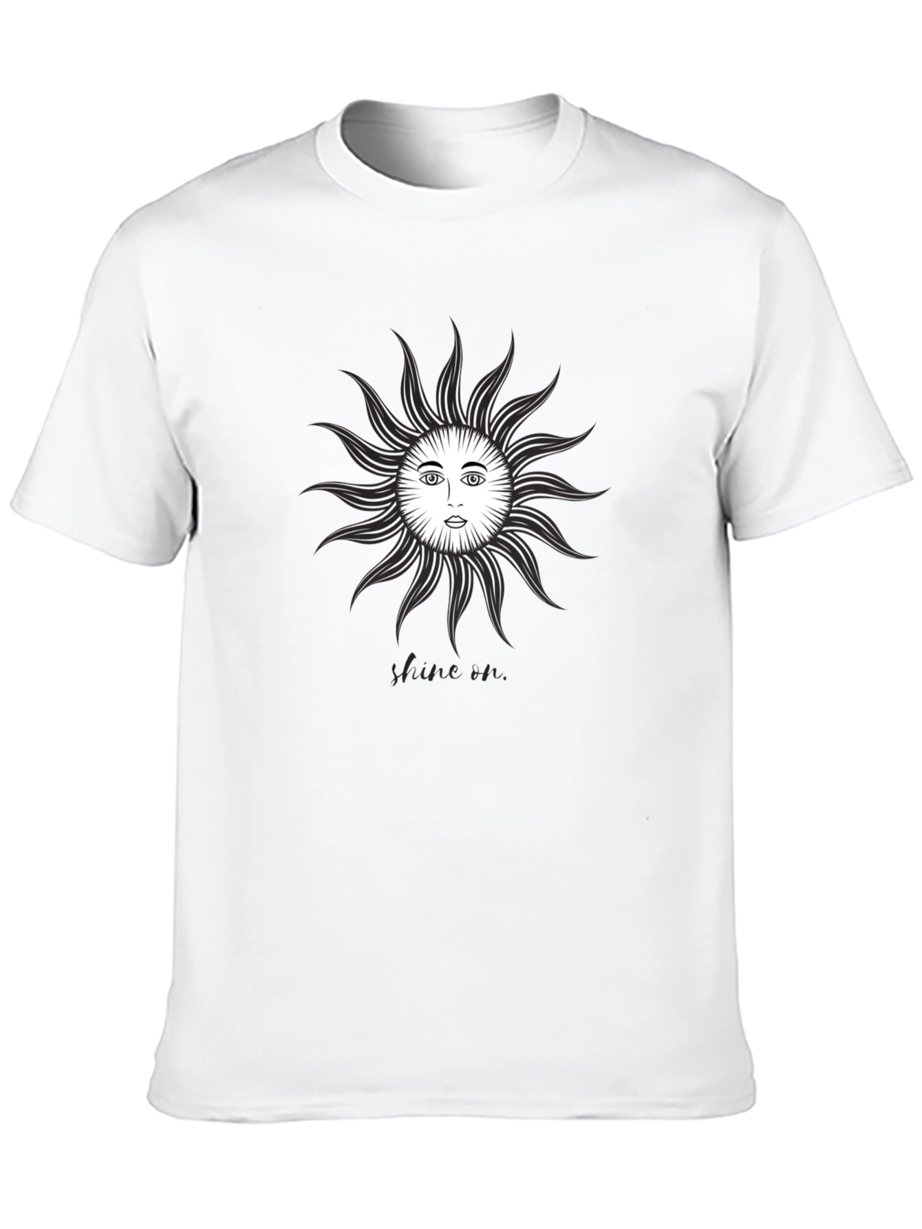 Sun Face Graphic Tee - Black Cotton T-Shirt