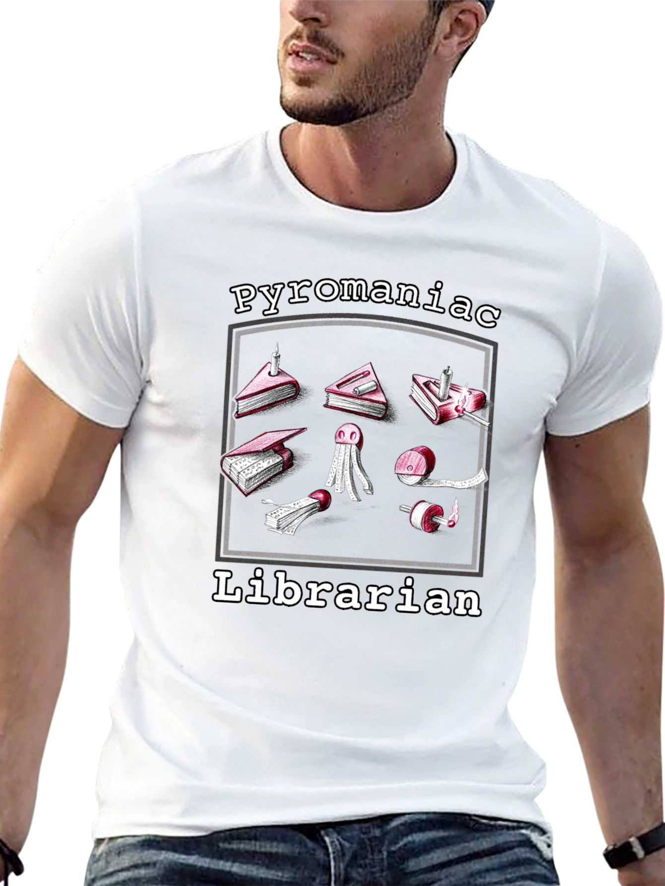 Pyromaniac Librarian Graphic Tee