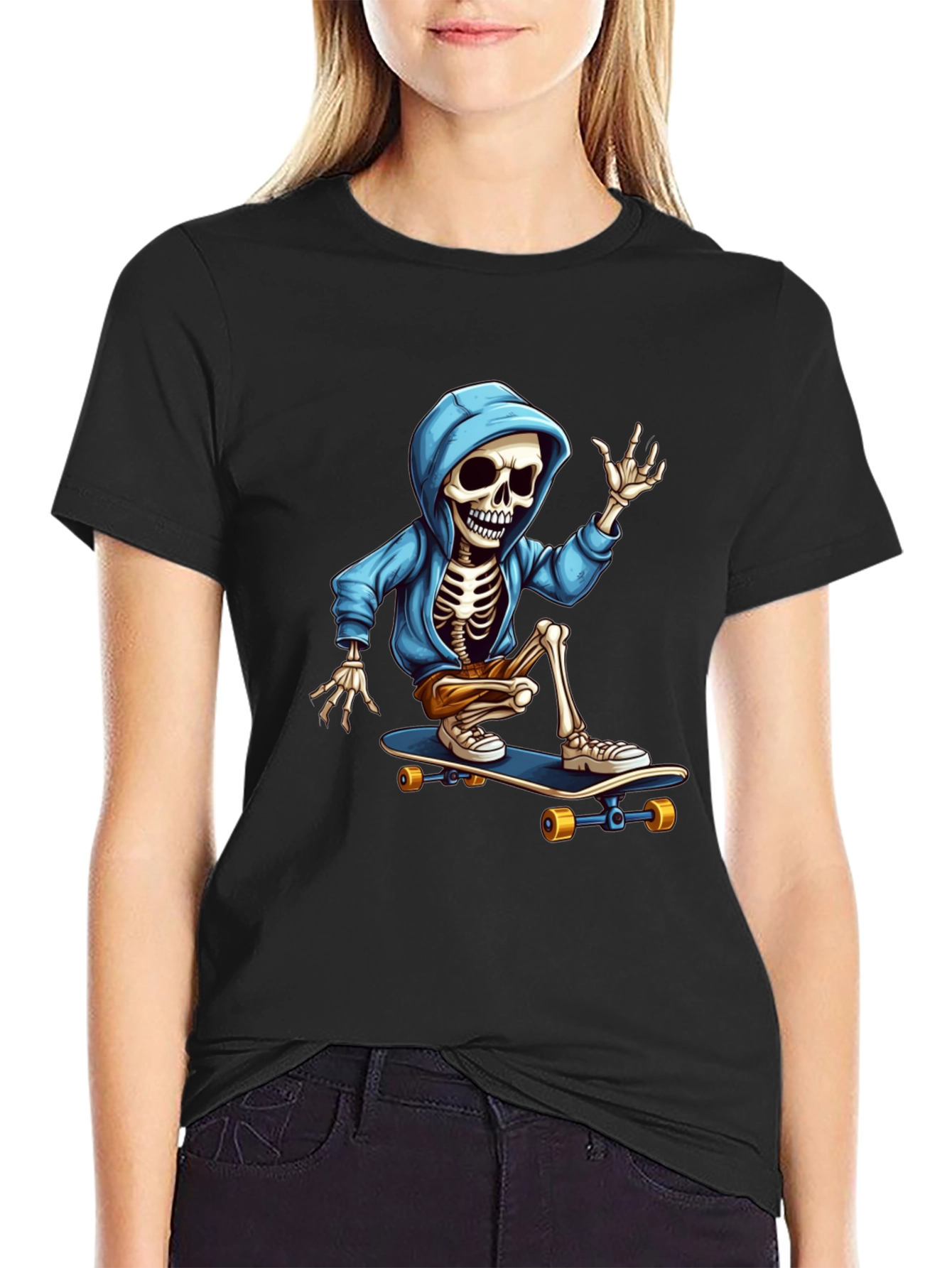 Skateboarding Skeleton Graphic Tee