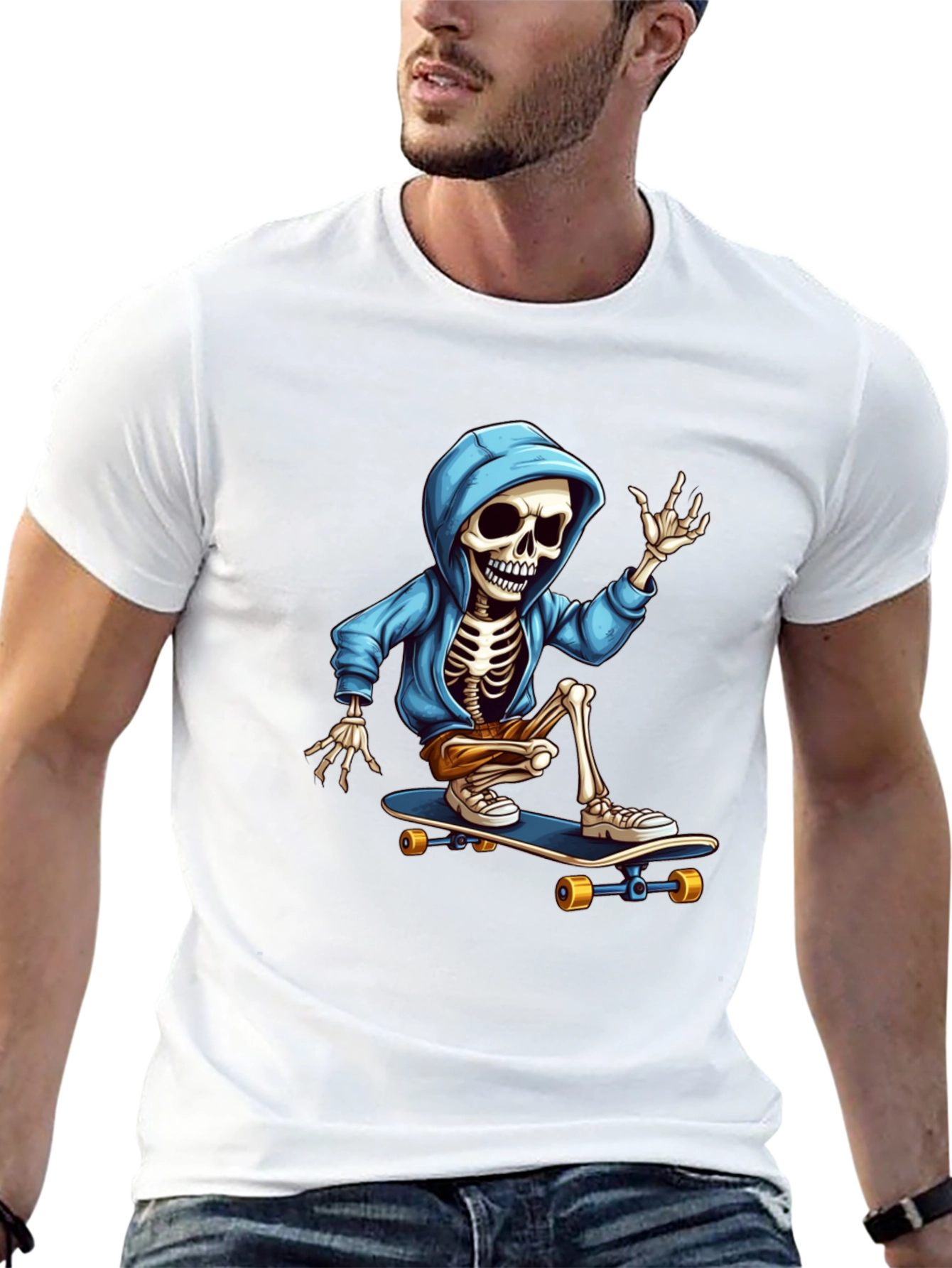 Skateboarding Skeleton Graphic Tee