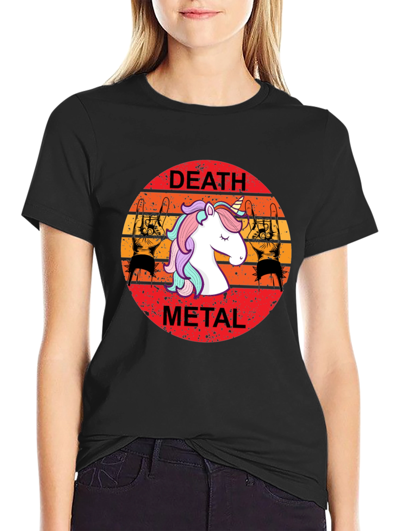 Death Metal Unicorn Graphic Tee