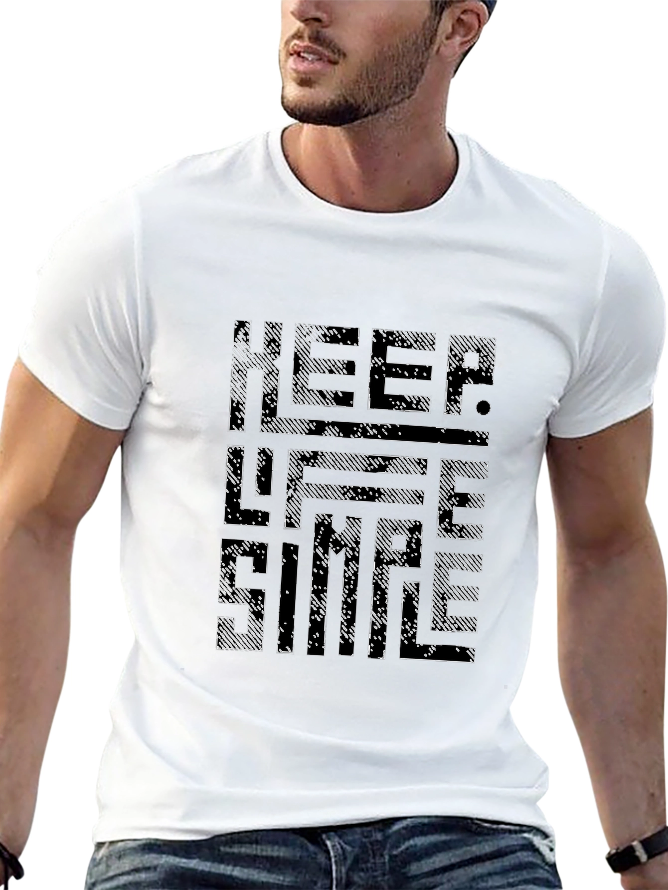Keep Life Simple Graphic Tee - Black Casual T-Shirt