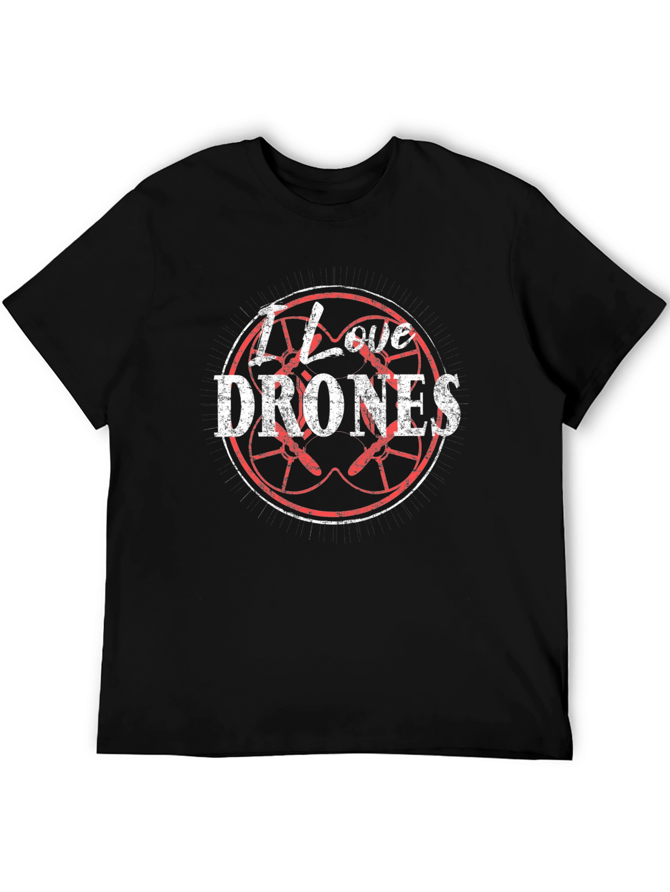I Love Drones T-Shirt - Stylish Black Tee