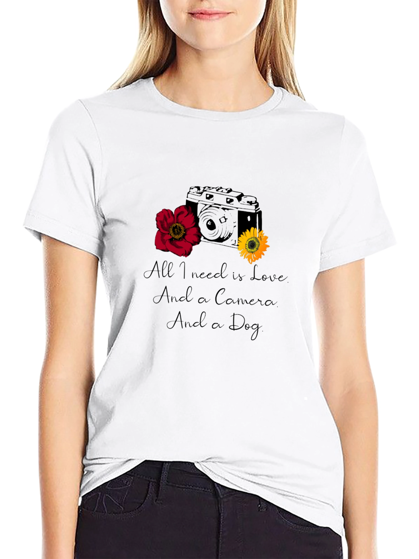 Love Camera Dog Graphic Tee