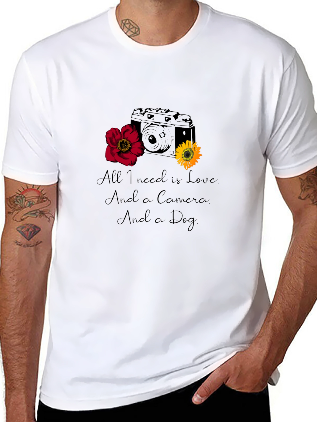 Love Camera Dog Graphic Tee