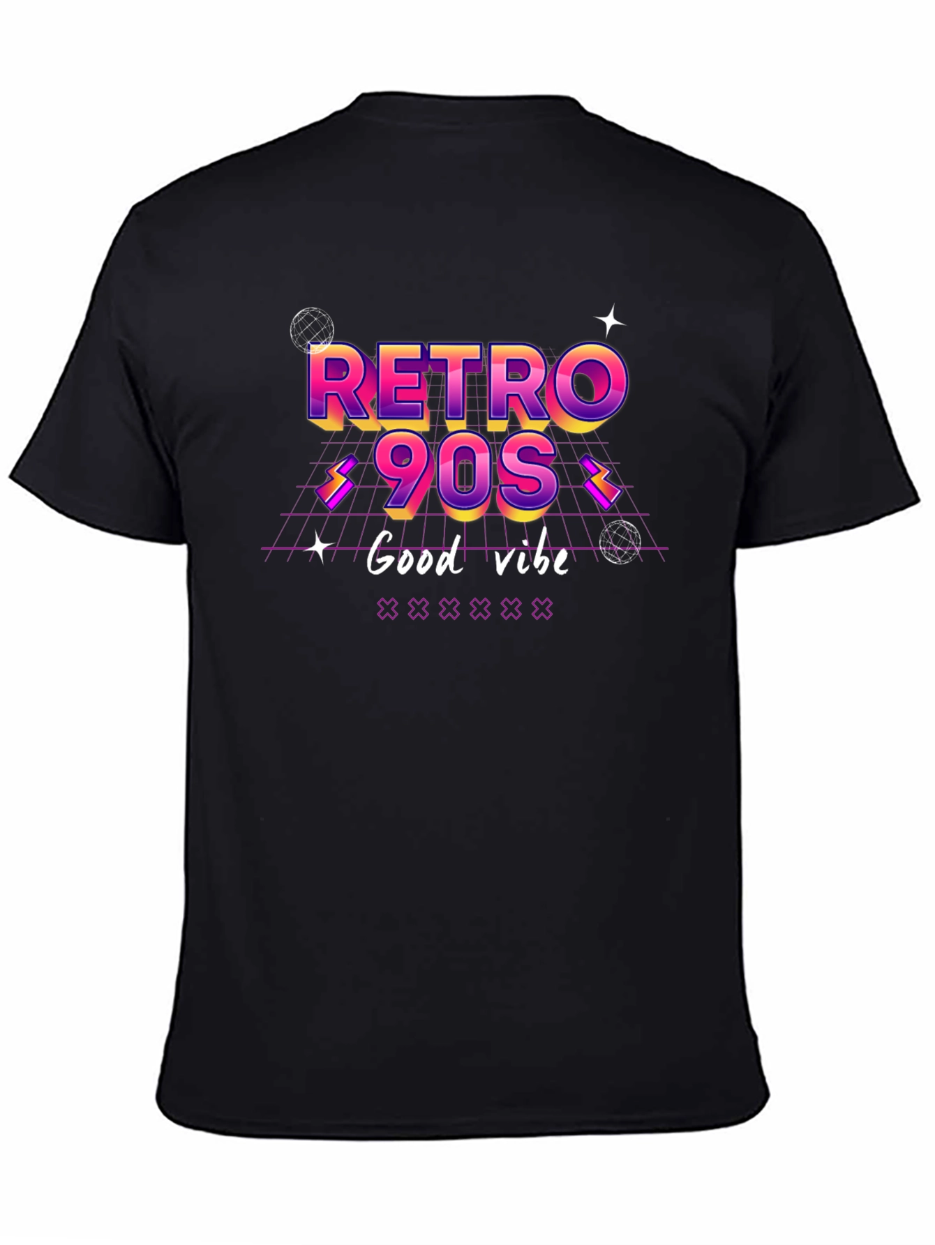 Retro 90s Good Vibe Black T-Shirt