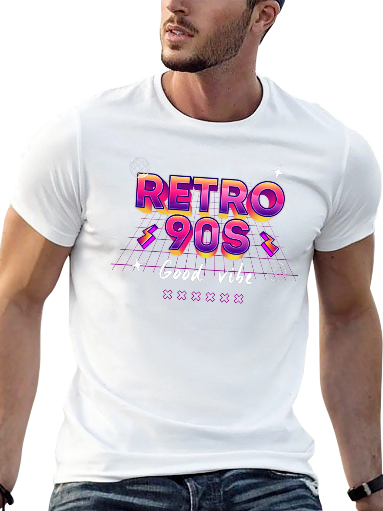 Retro 90s Good Vibe Black T-Shirt