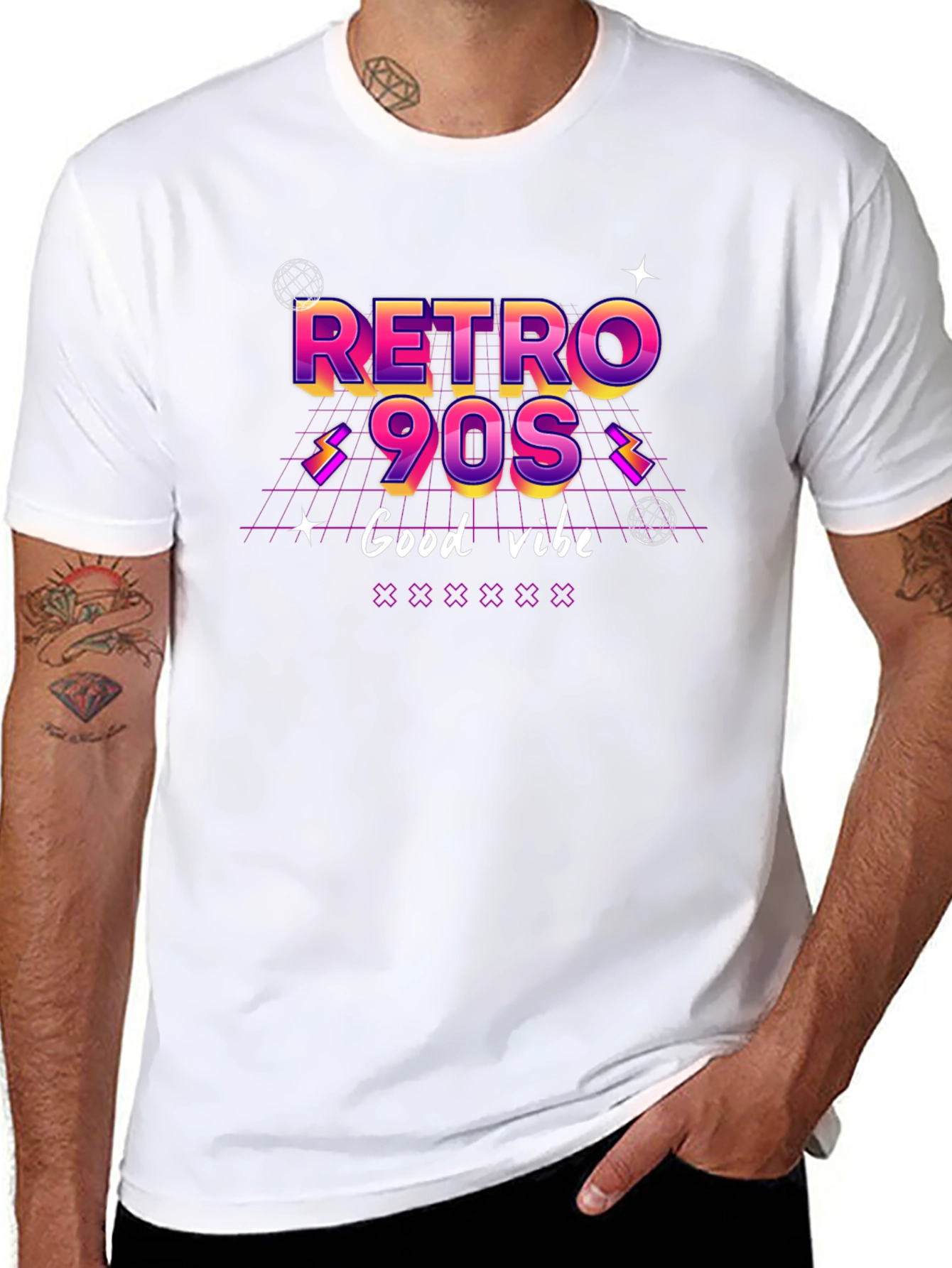 Retro 90s Good Vibe Black T-Shirt