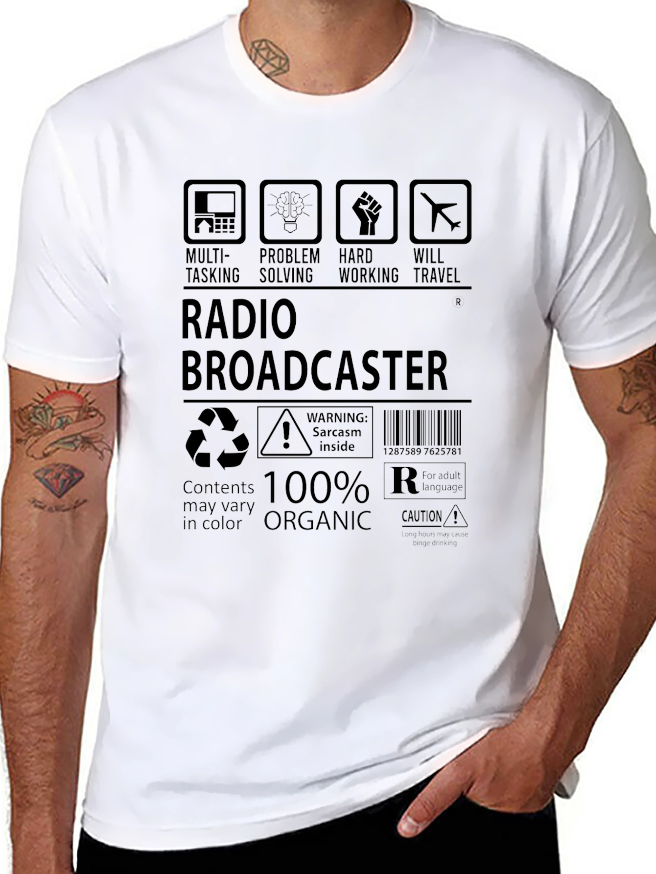 Radio Broadcaster 100% Organic T-Shirt