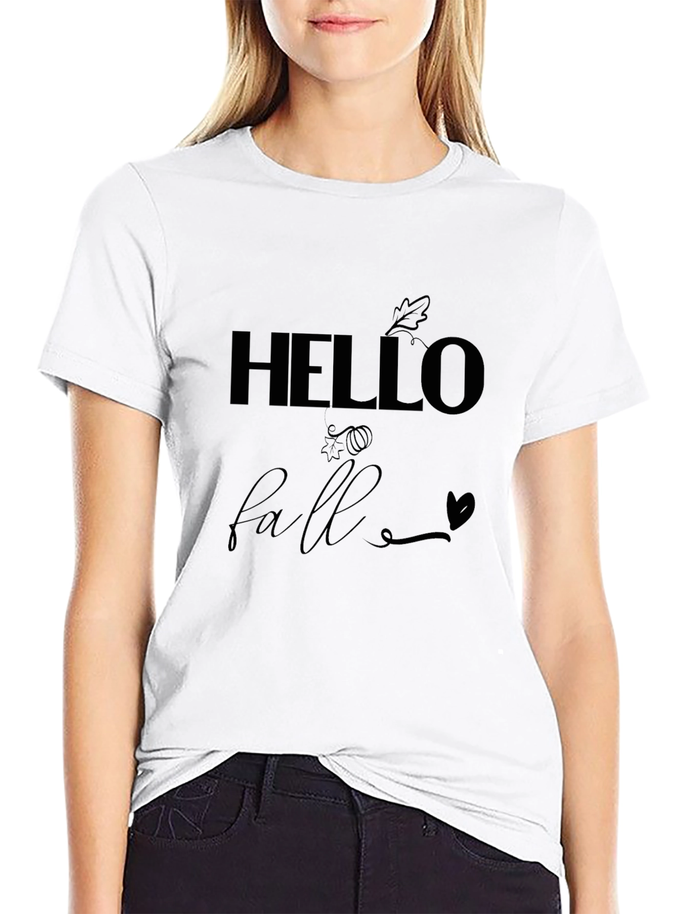 Hello Fall Graphic Tee - Stylish Autumn T-Shirt