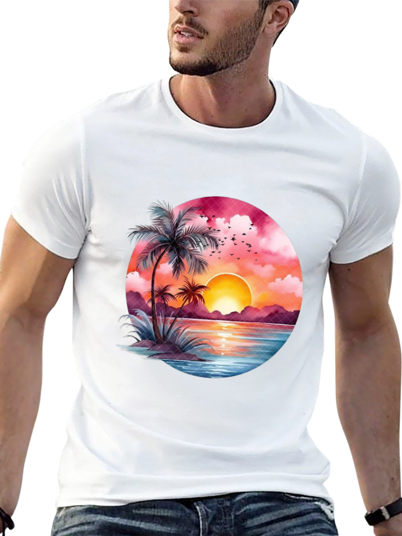 Sunset Beach Graphic Tee - Tropical Vibe