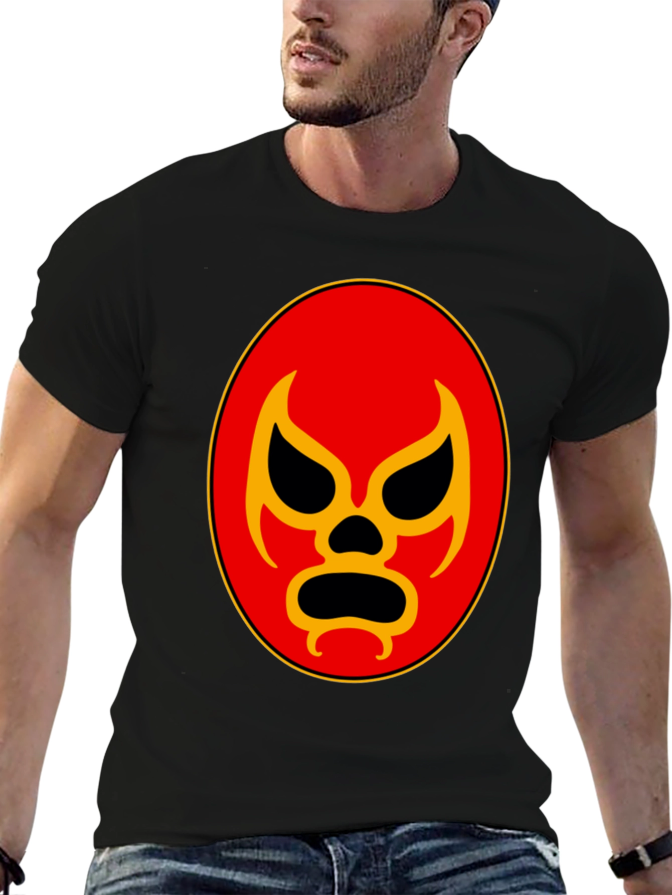Lucha Libre Mask Graphic Tee - Black