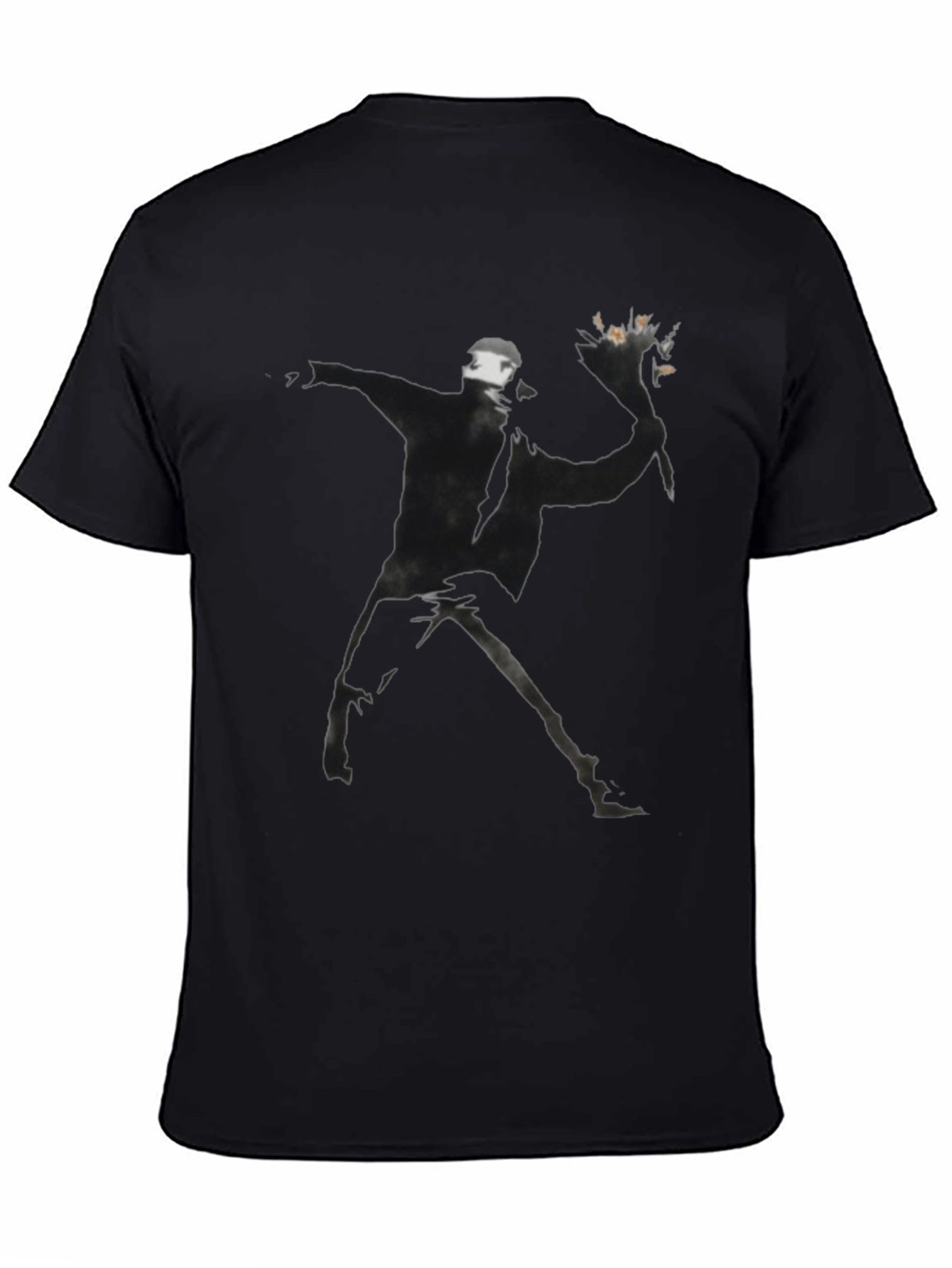 Banksy Flower Bomber Black T-Shirt